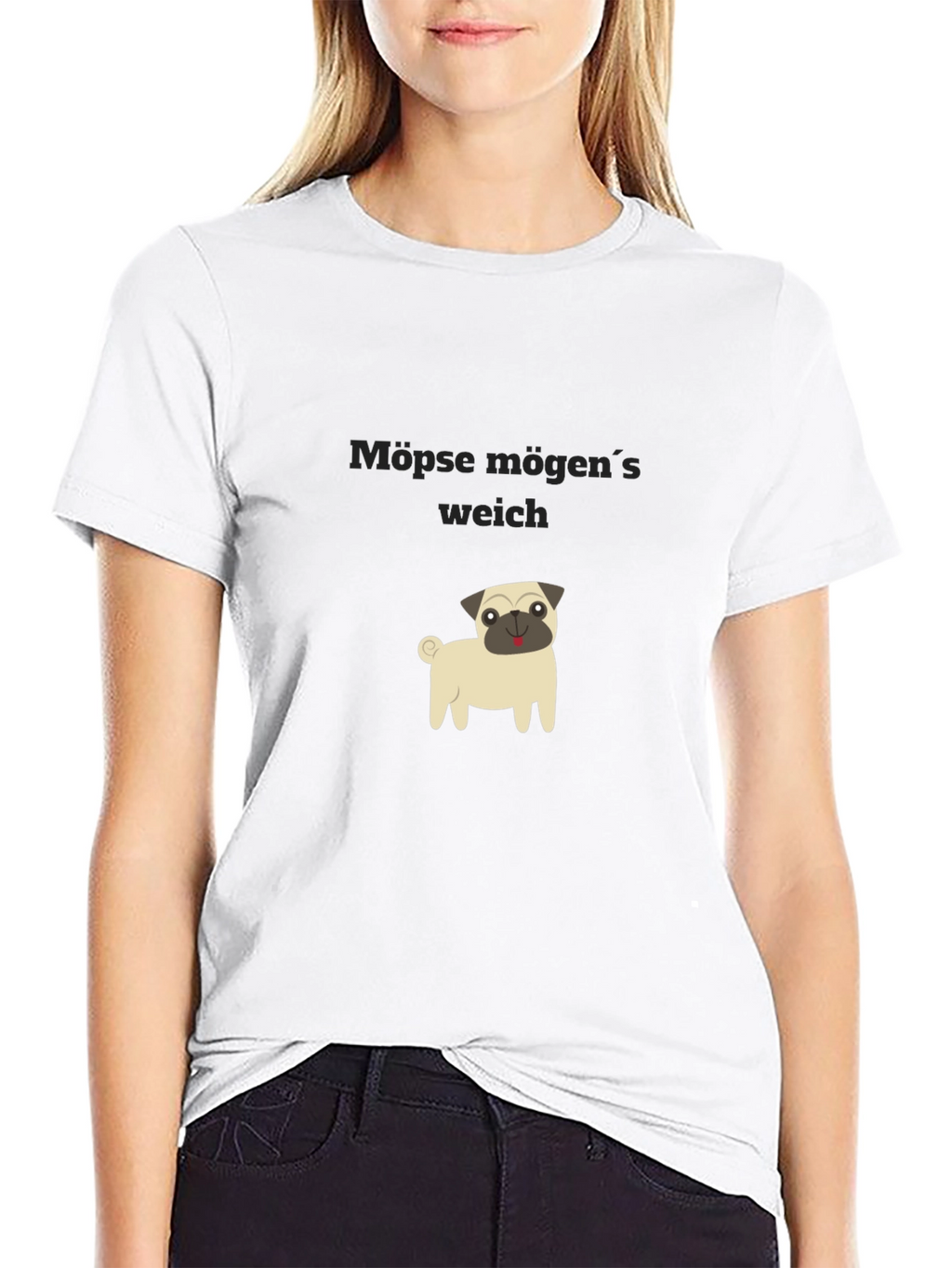 Pug Lovers Black T-Shirt: Möpse mögens weich