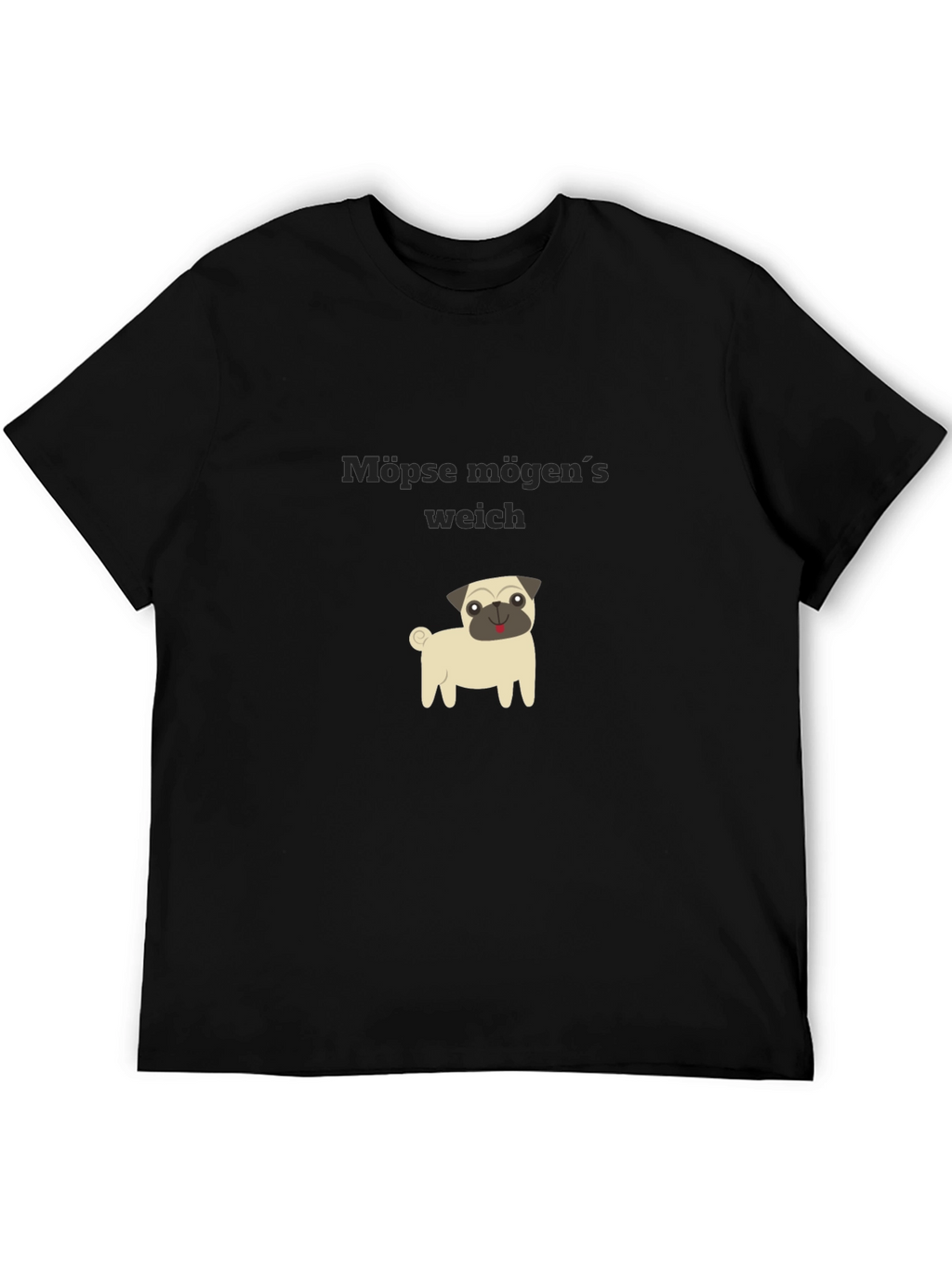Pug Lovers Black T-Shirt: Möpse mögens weich