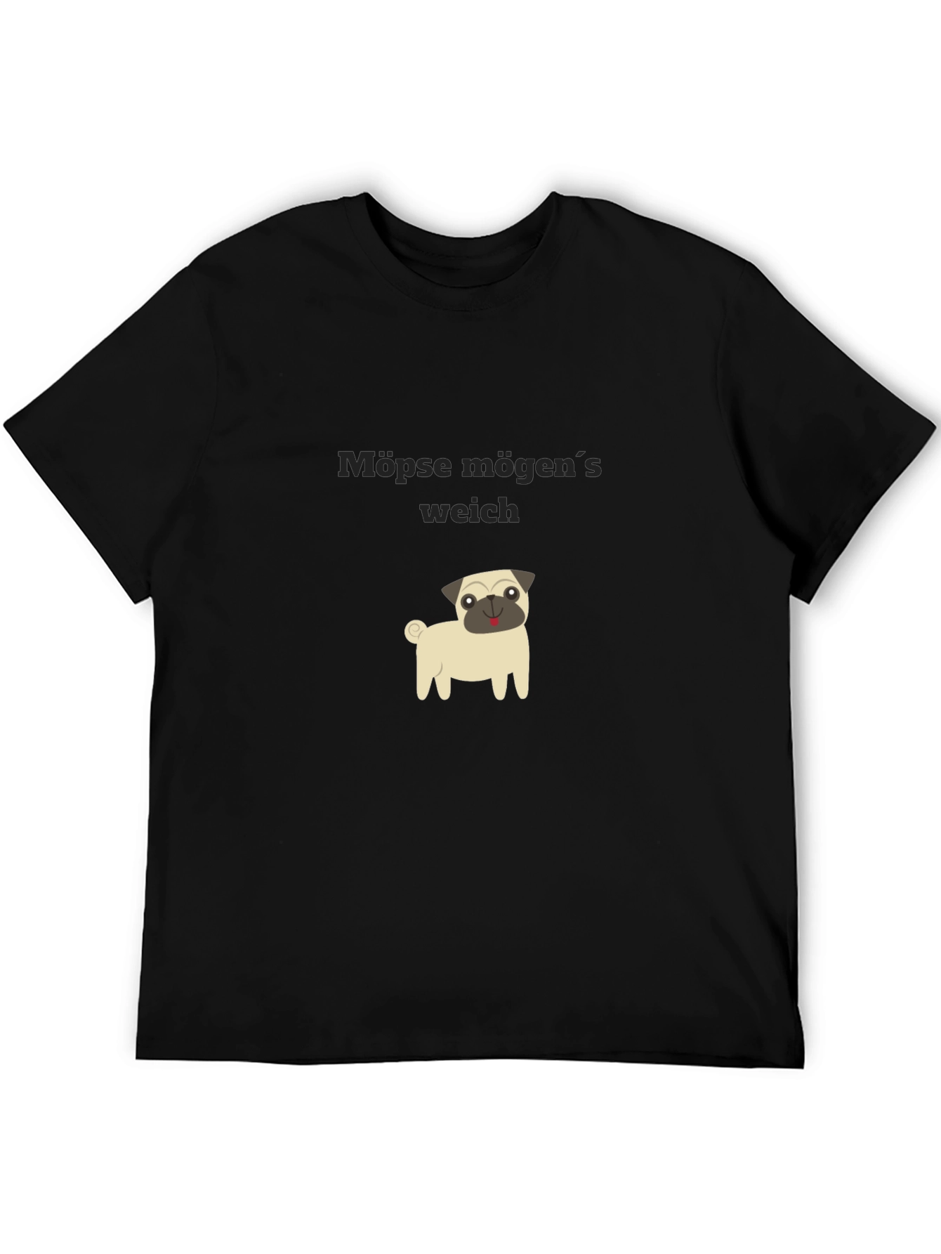 Pug Lovers Black T-Shirt: Möpse mögens weich