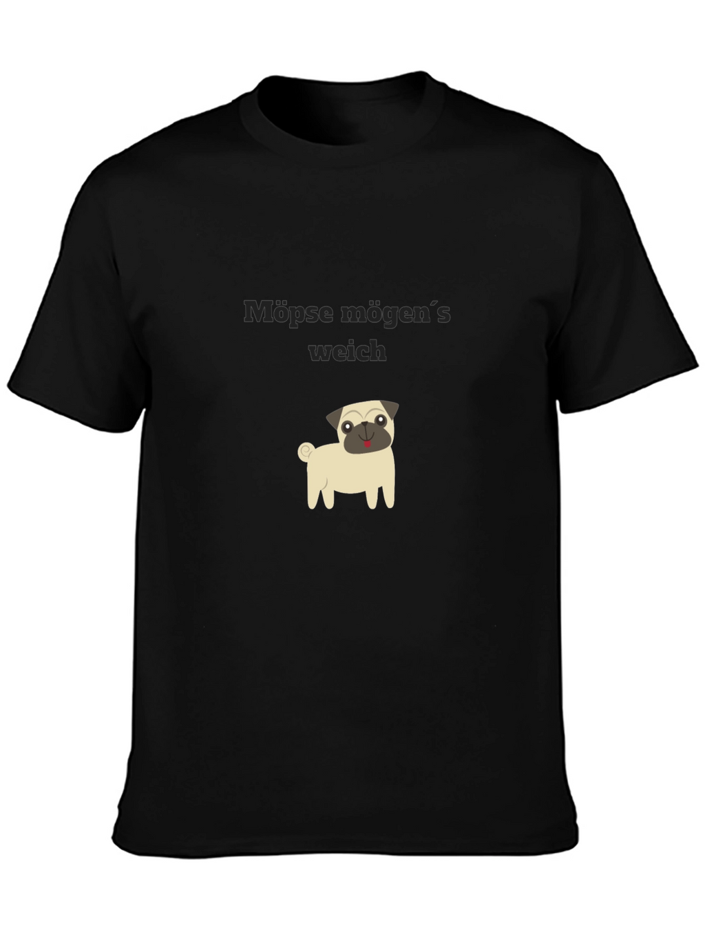 Pug Lovers Black T-Shirt: Möpse mögens weich