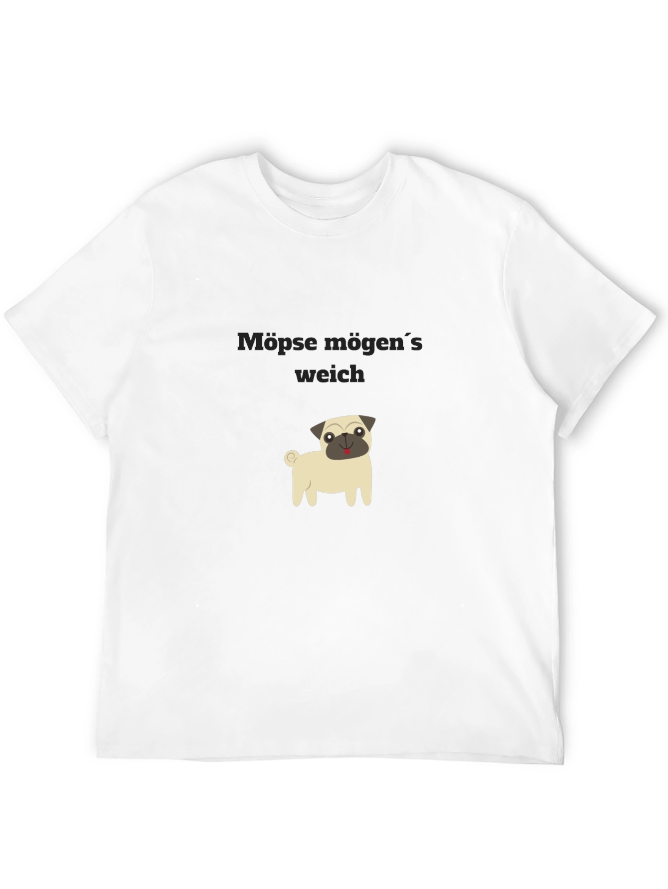 Pug Lovers Black T-Shirt: Möpse mögens weich