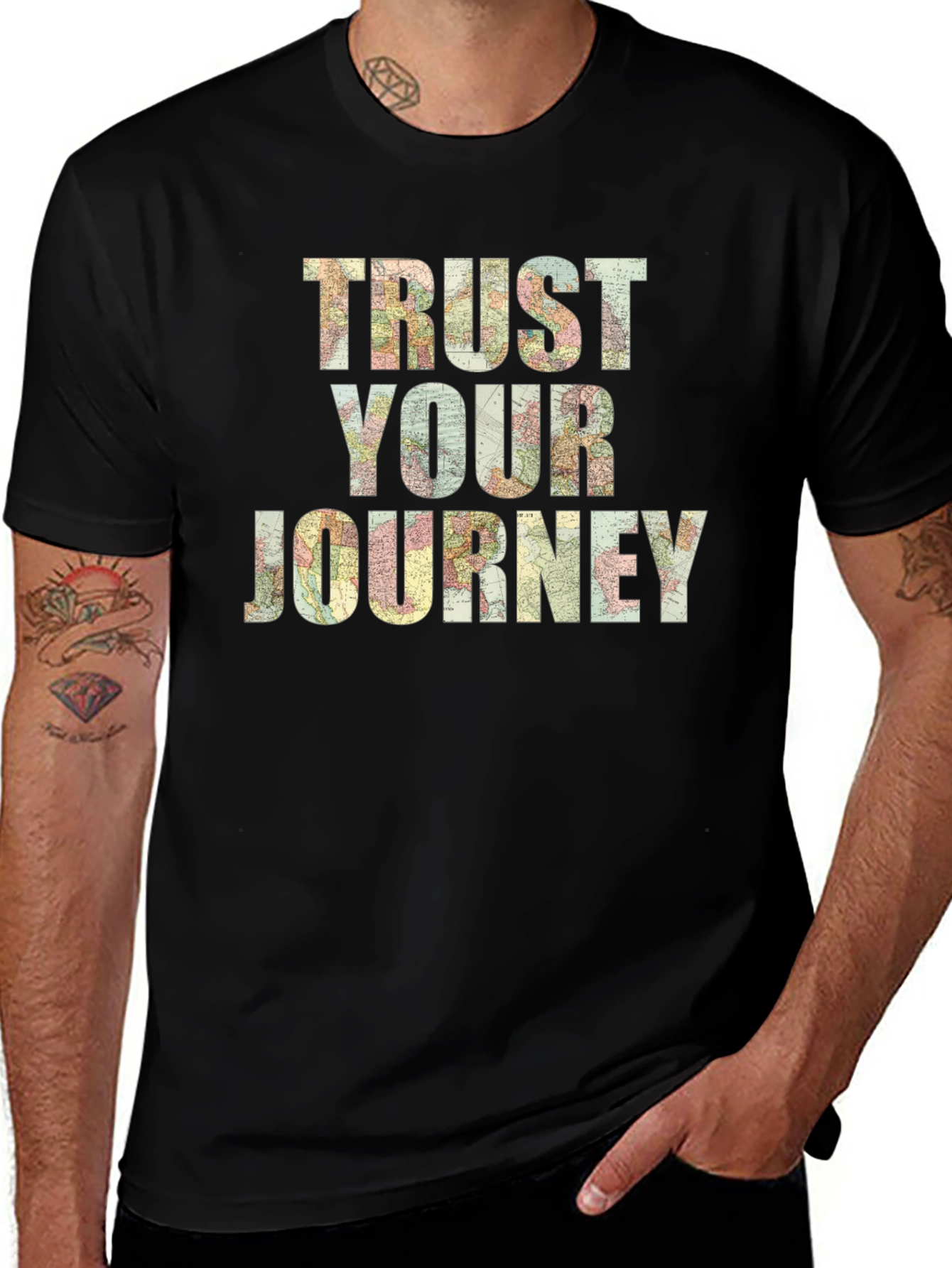 Trust Your Journey Graphic T-Shirt - Black