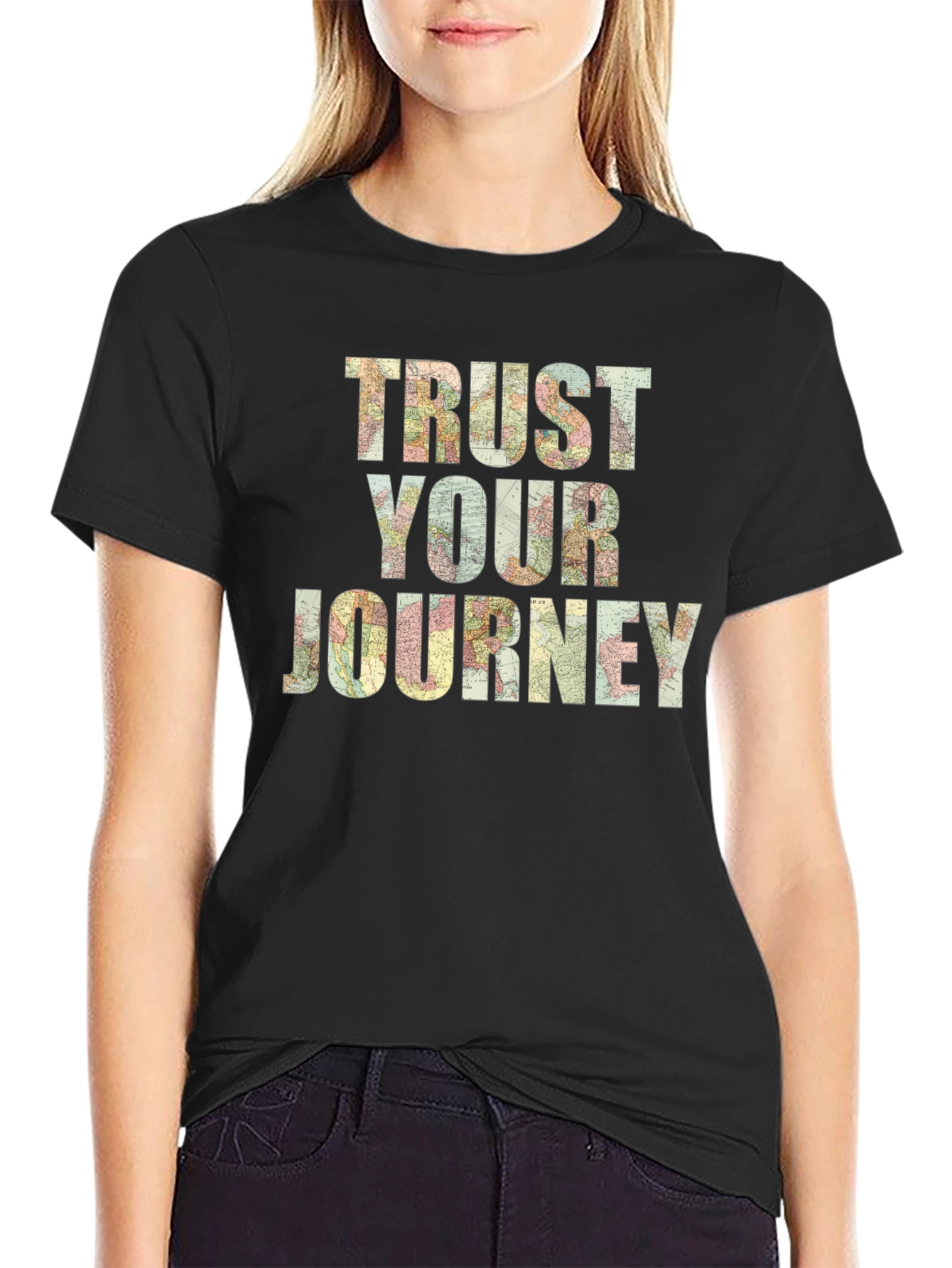 Trust Your Journey Graphic T-Shirt - Black
