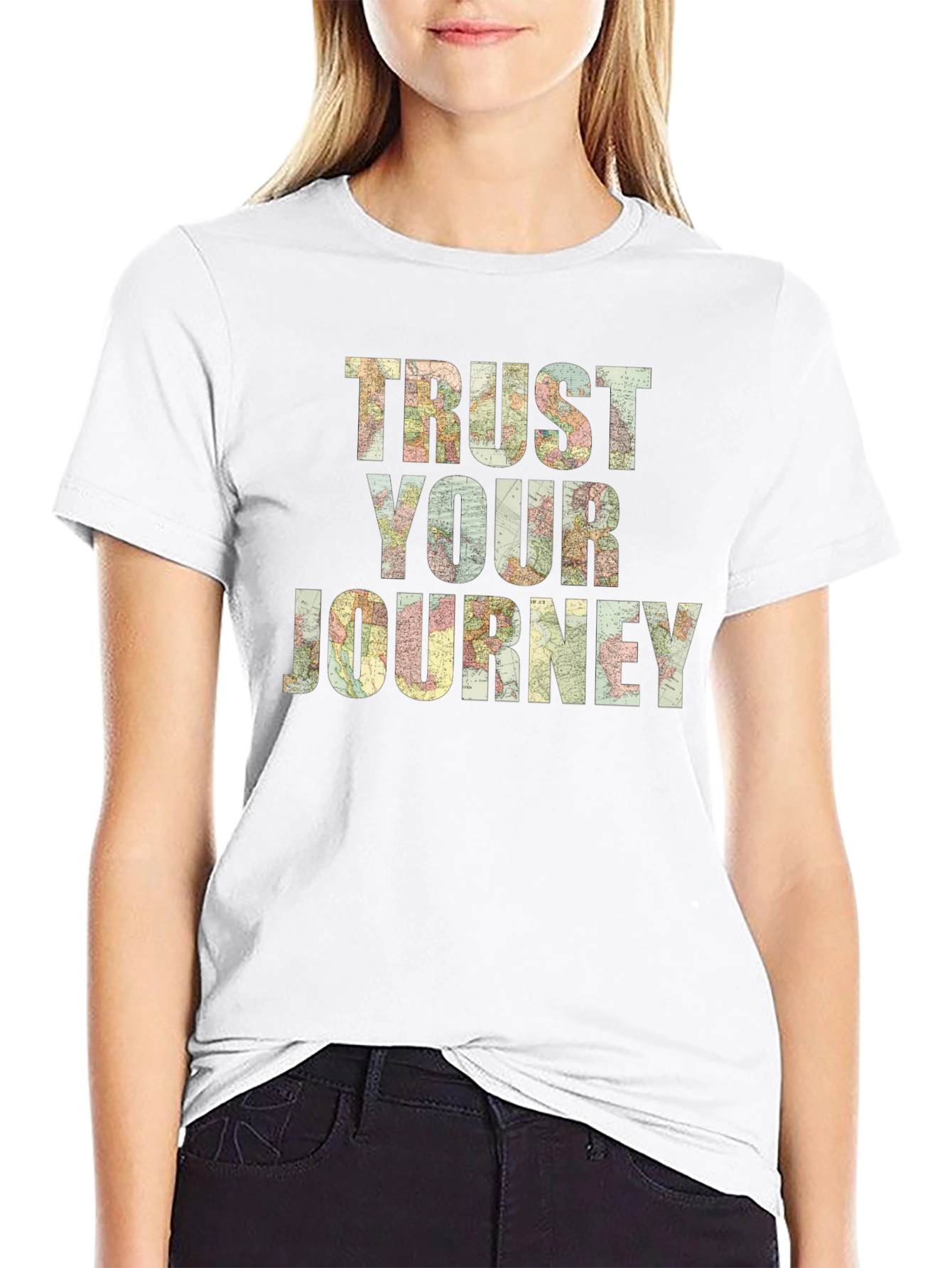 Trust Your Journey Graphic T-Shirt - Black