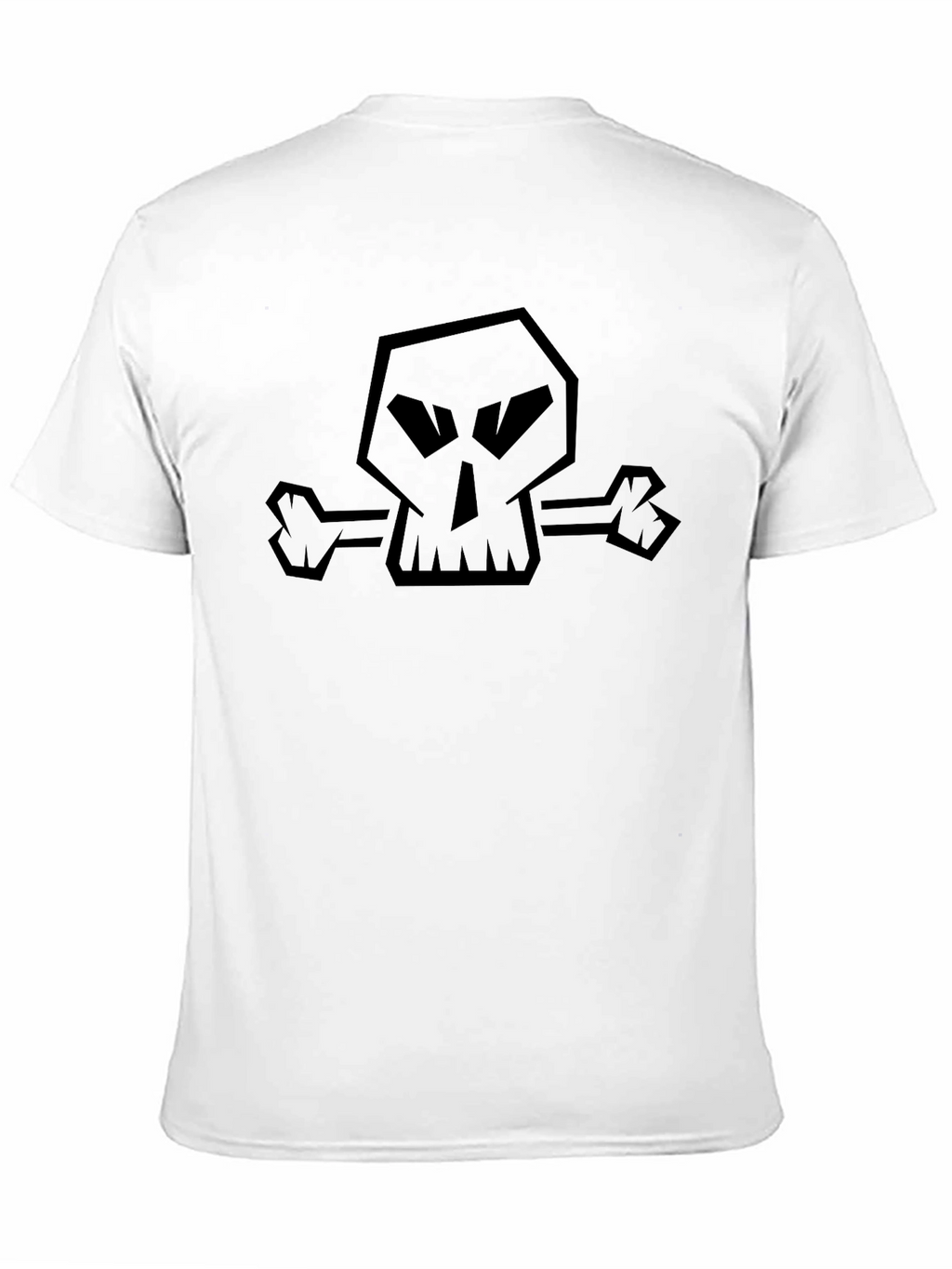 Edgy Skull & Crossbones Graphic Black T-Shirt