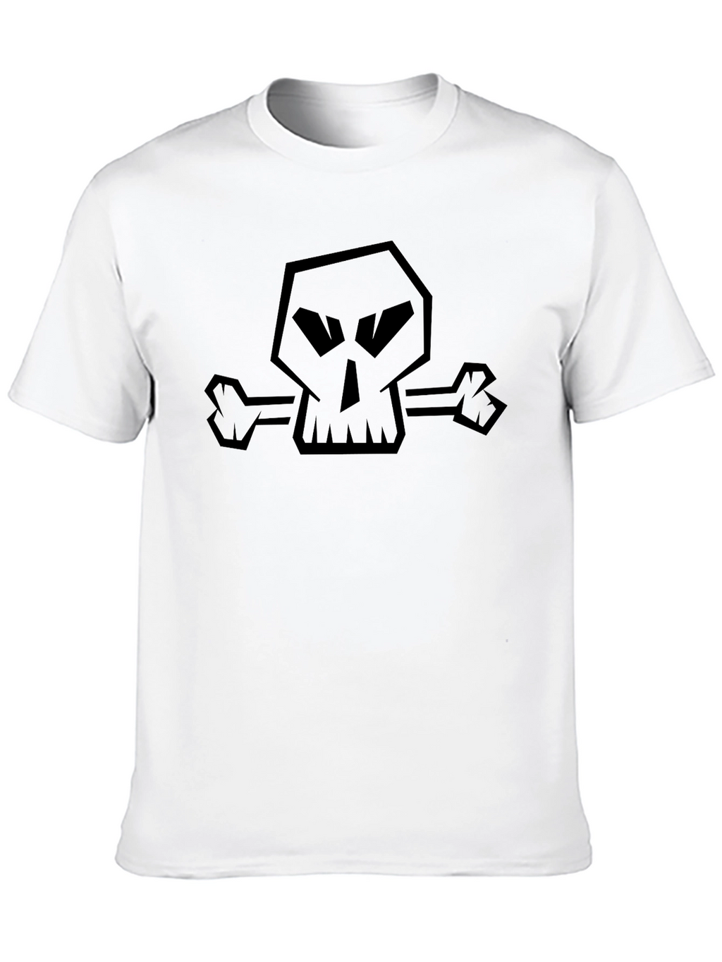 Edgy Skull & Crossbones Graphic Black T-Shirt