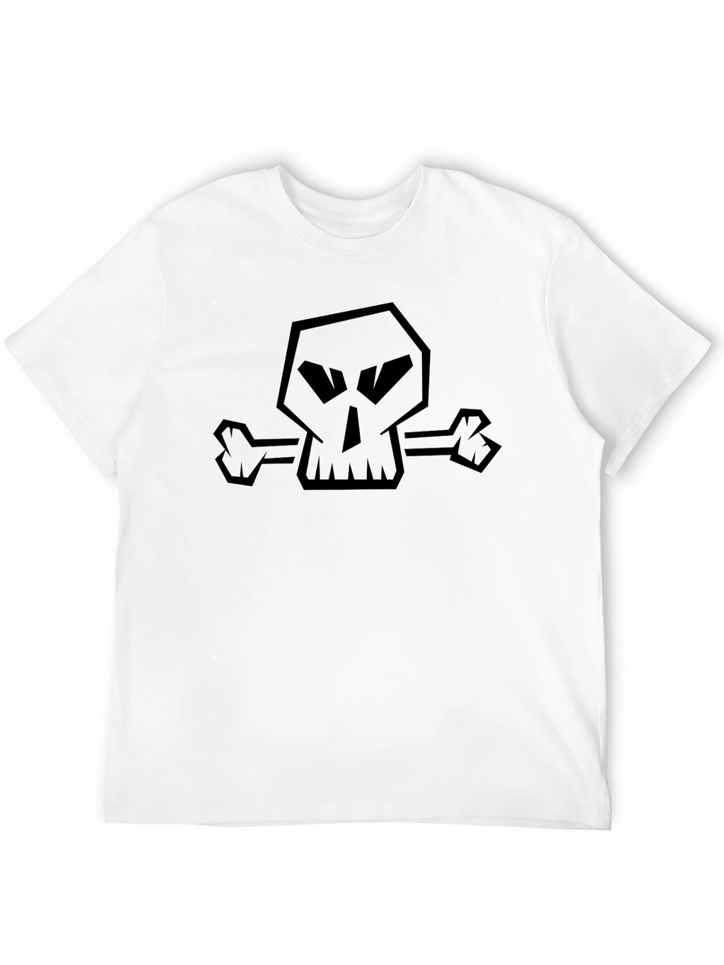 Edgy Skull & Crossbones Graphic Black T-Shirt