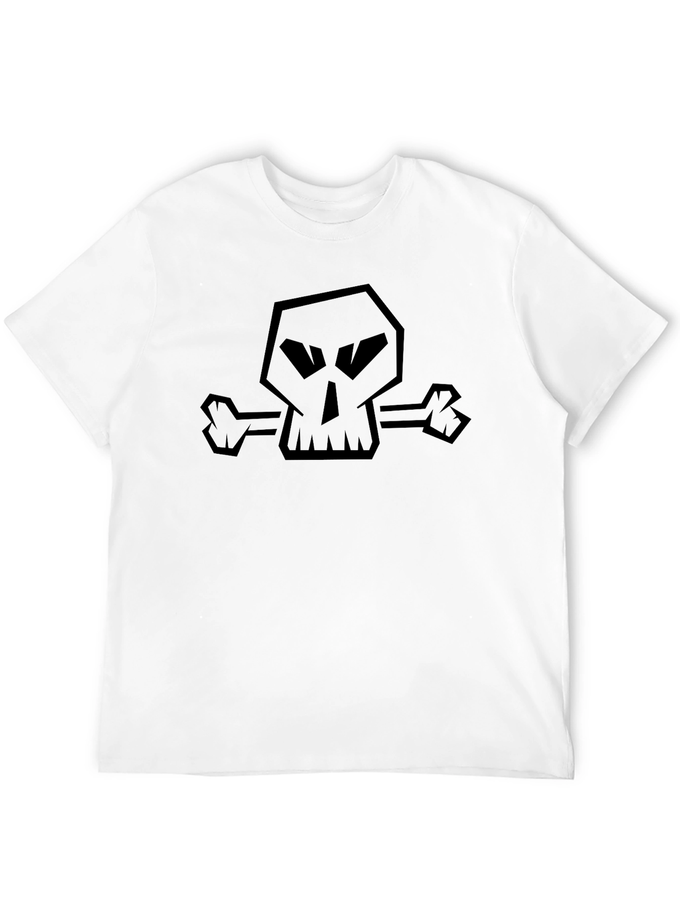 Edgy Skull & Crossbones Graphic Black T-Shirt