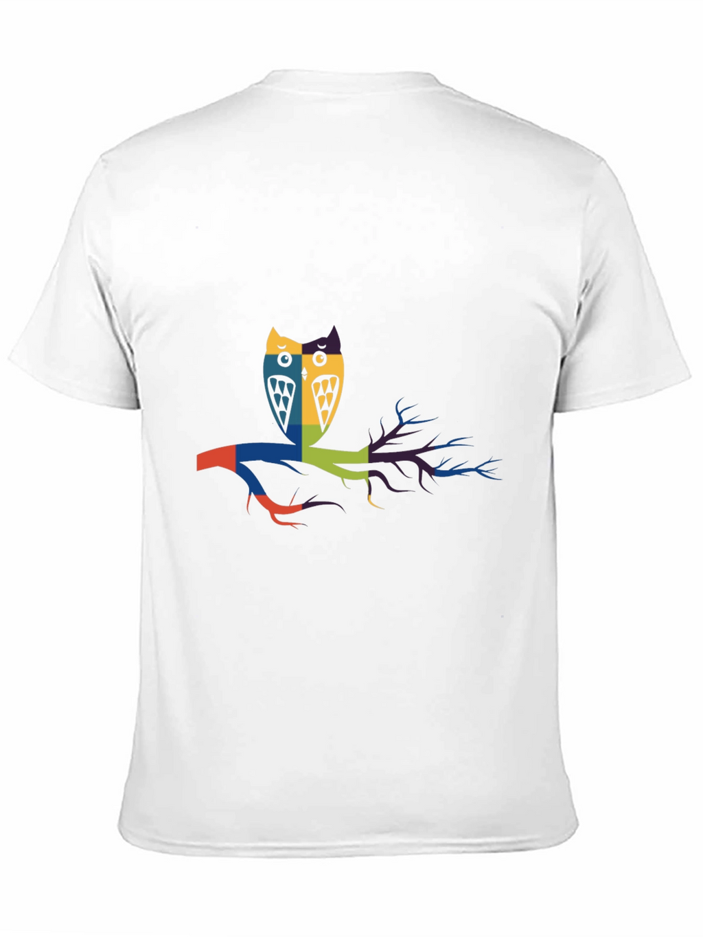 Abstract Owl Graphic Print Black T-Shirt