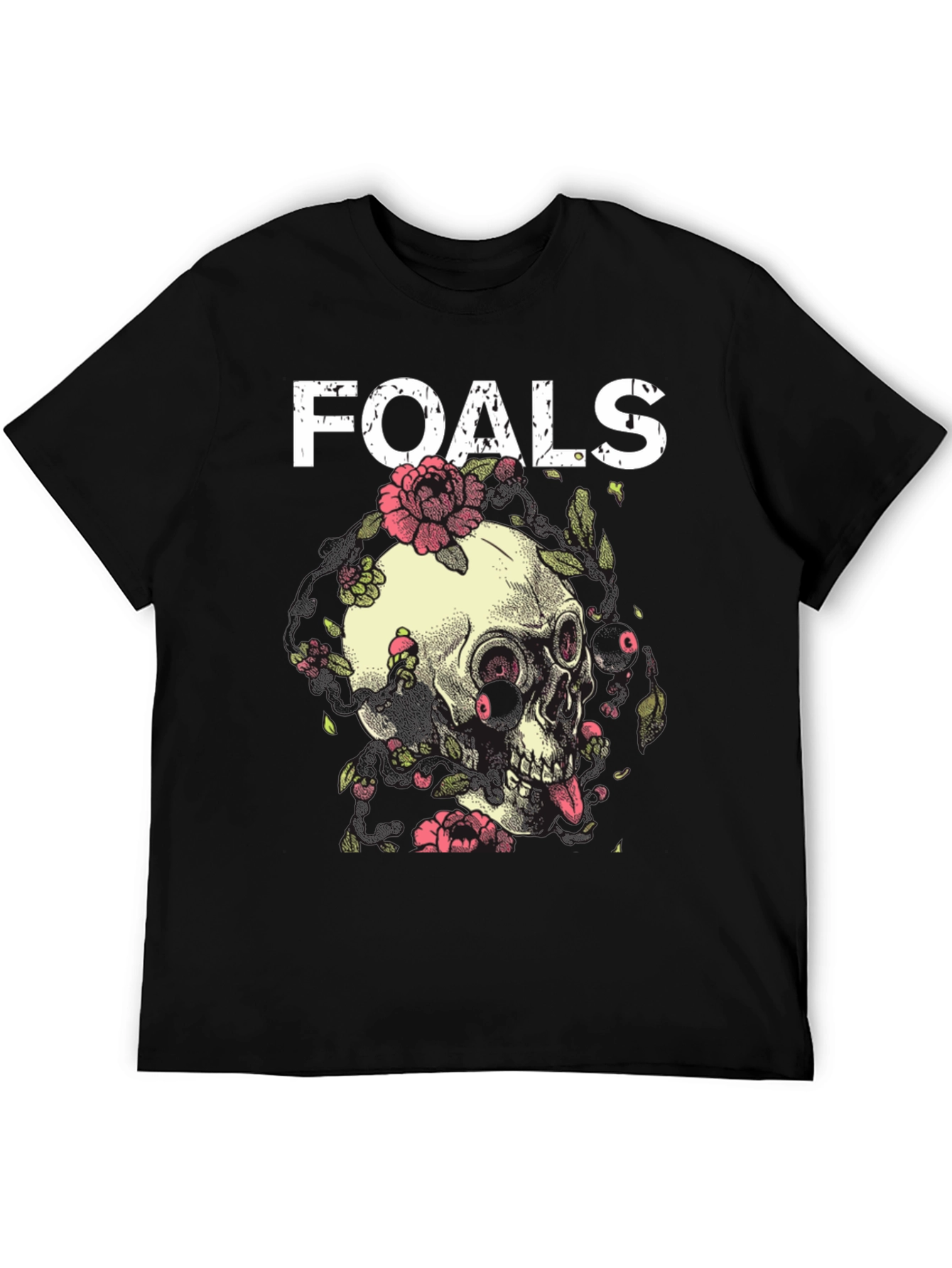 Foals Band Skull & Flowers Graphic T-Shirt
