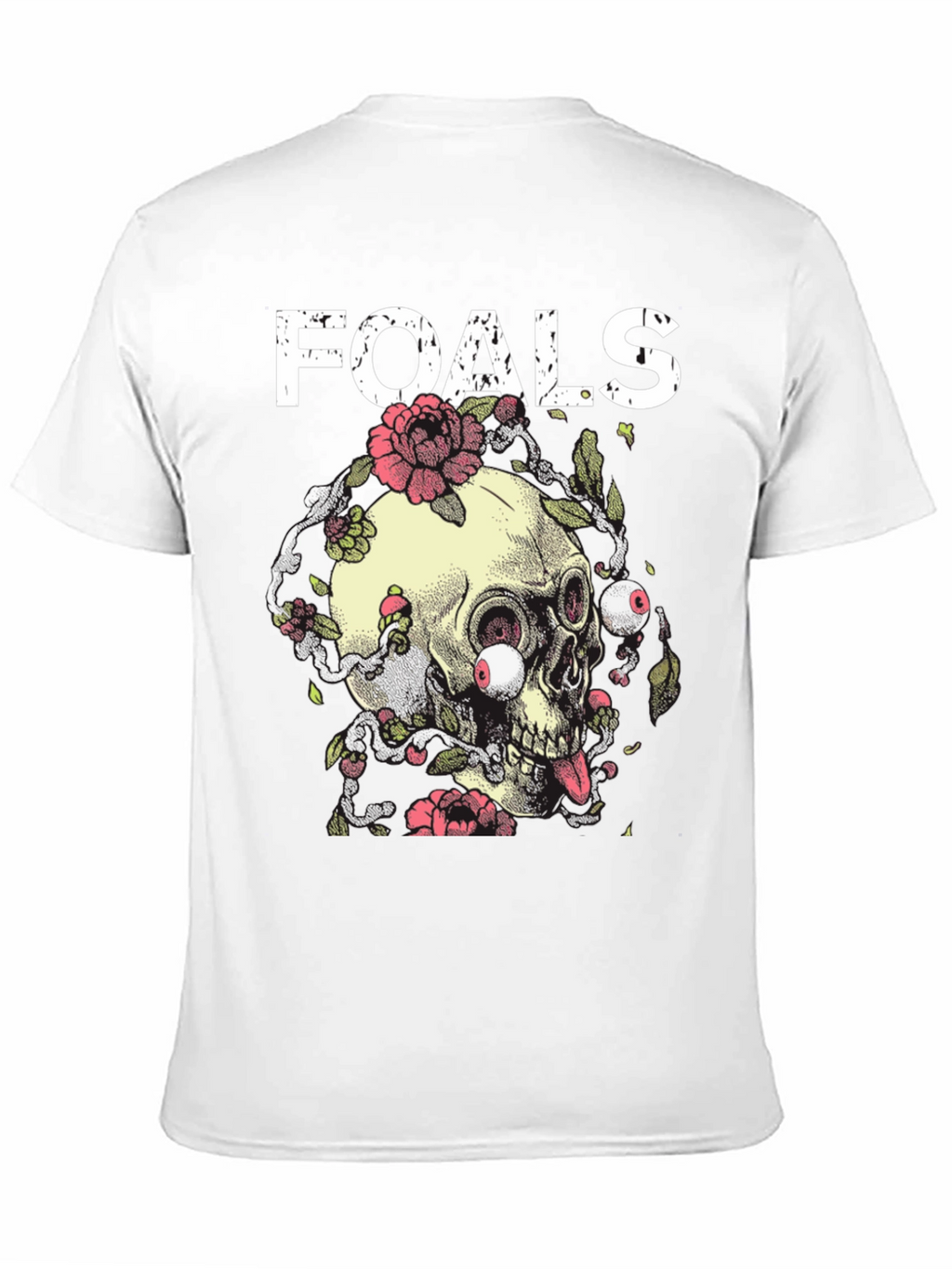 Foals Band Skull & Flowers Graphic T-Shirt