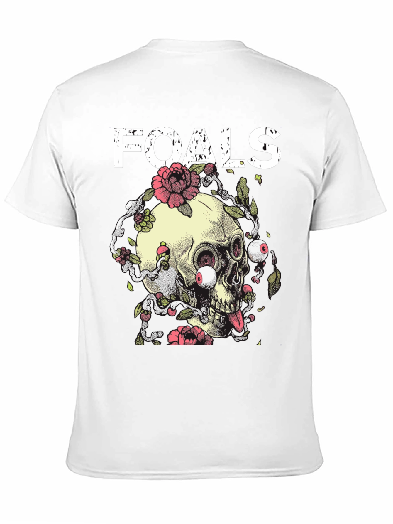 Foals Band Skull & Flowers Graphic T-Shirt
