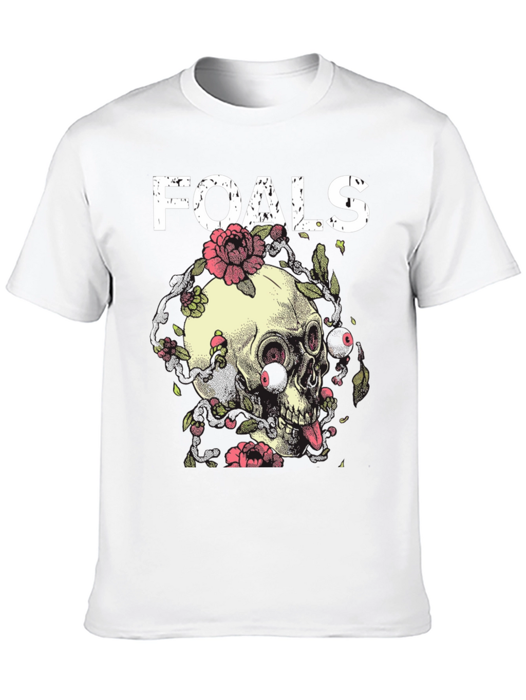 Foals Band Skull & Flowers Graphic T-Shirt