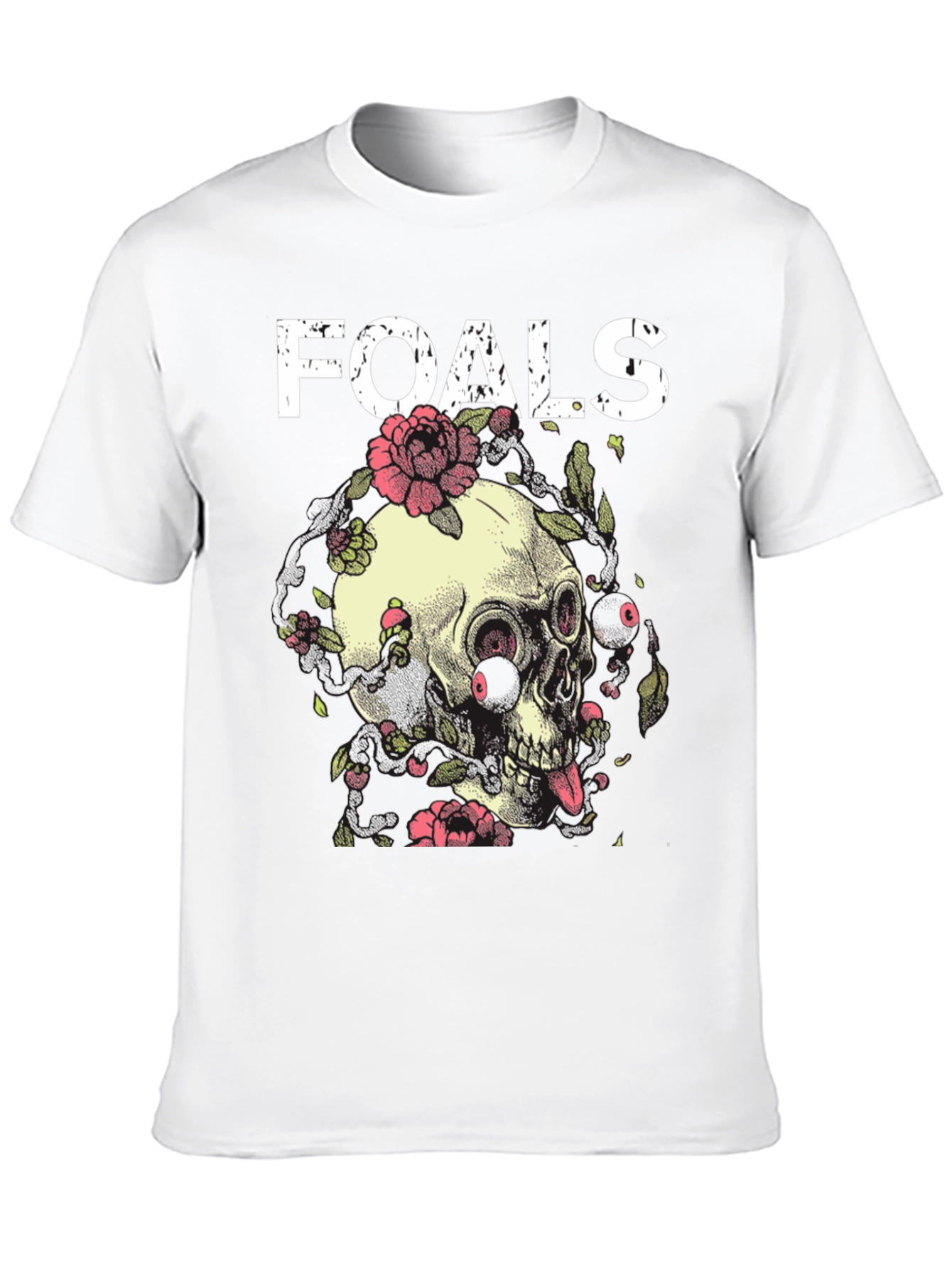 Foals Band Skull & Flowers Graphic T-Shirt