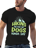 Hiking & Dogs T-Shirt: Kinda Day Black Tee