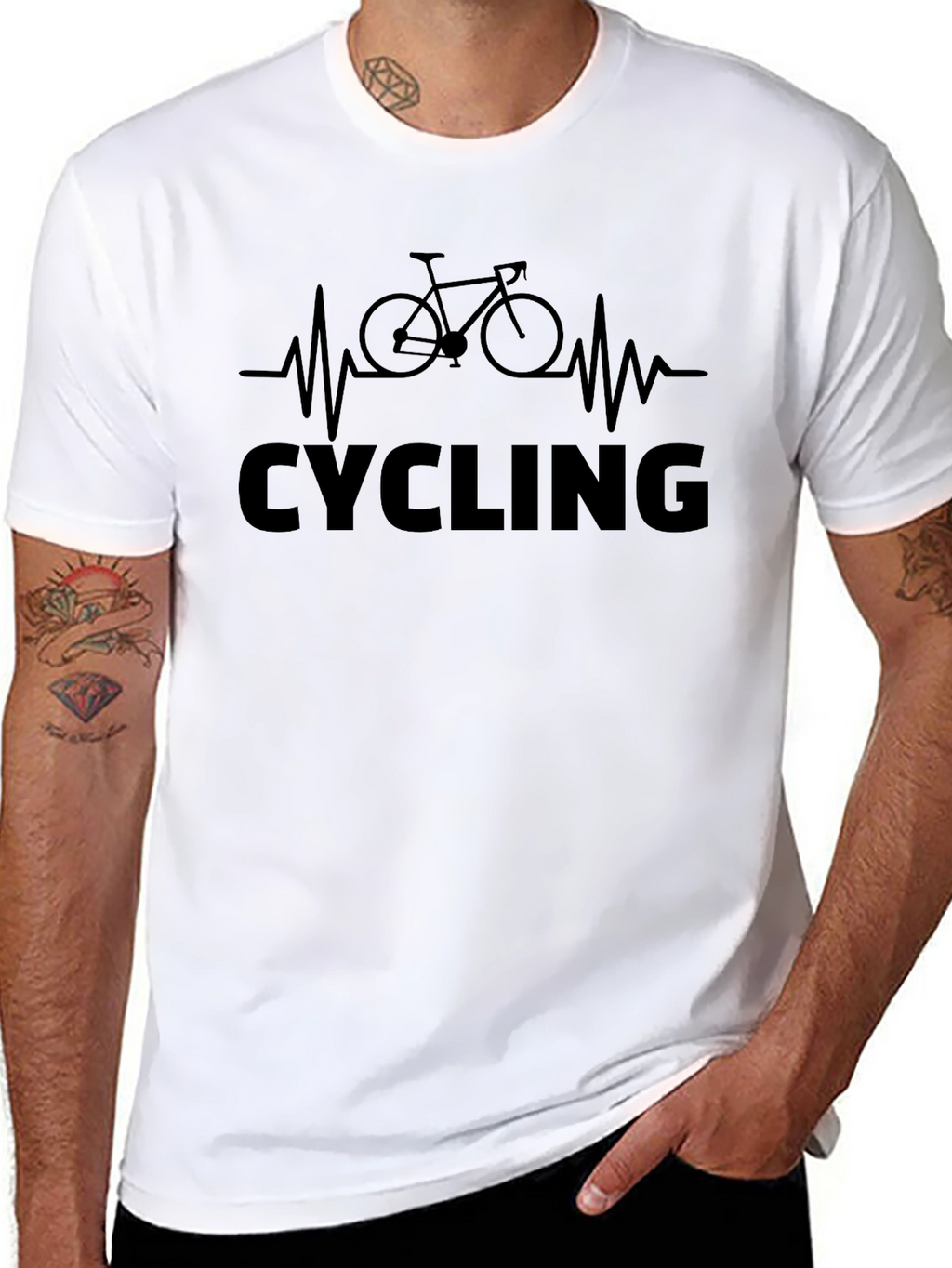Cycling Heartbeat Graphic Tee - Black