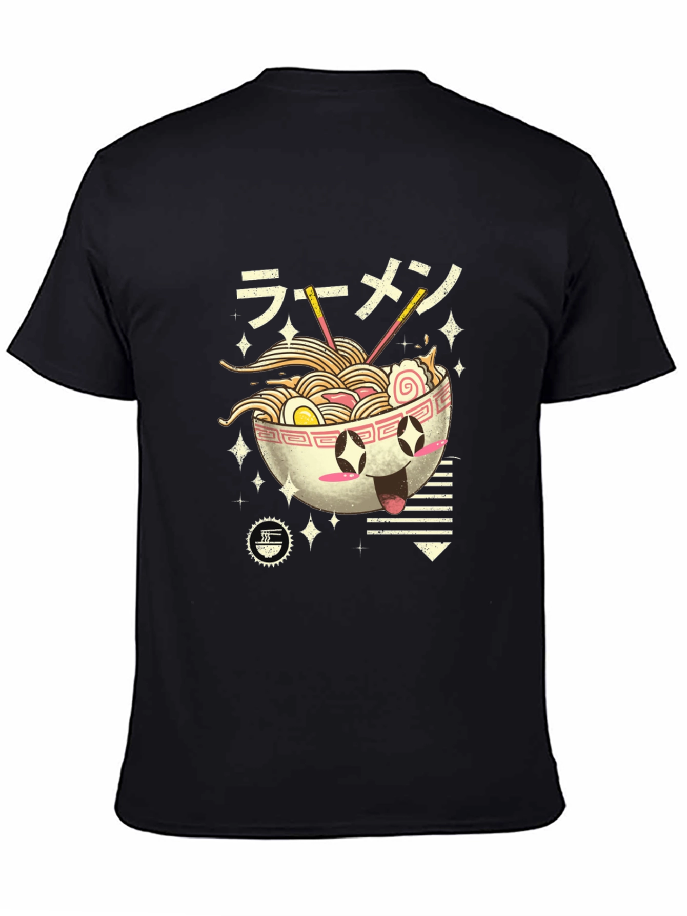 Ramen Lover Black T-Shirt - Kawaii Noodle Bowl Design