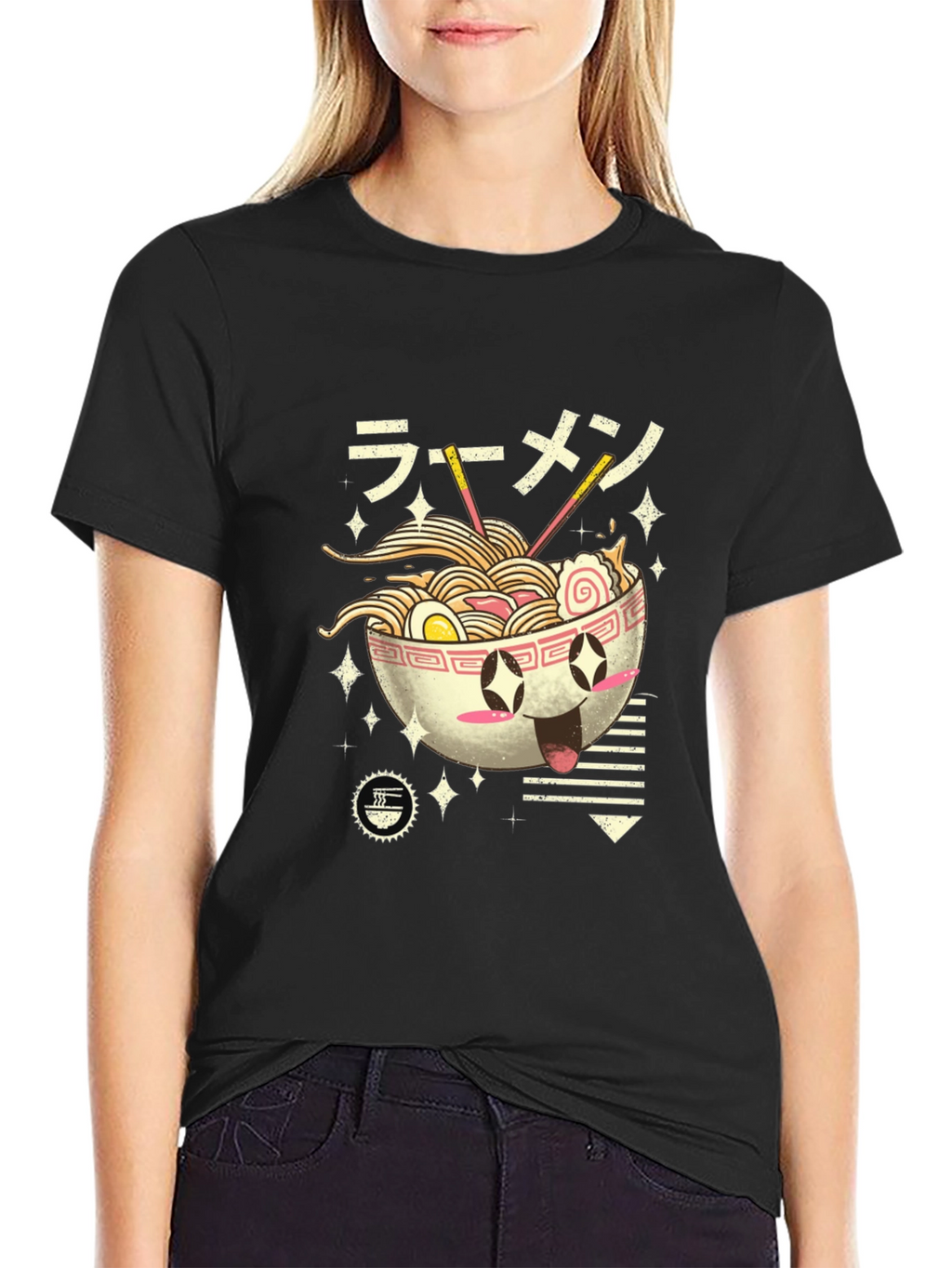 Ramen Lover Black T-Shirt - Kawaii Noodle Bowl Design