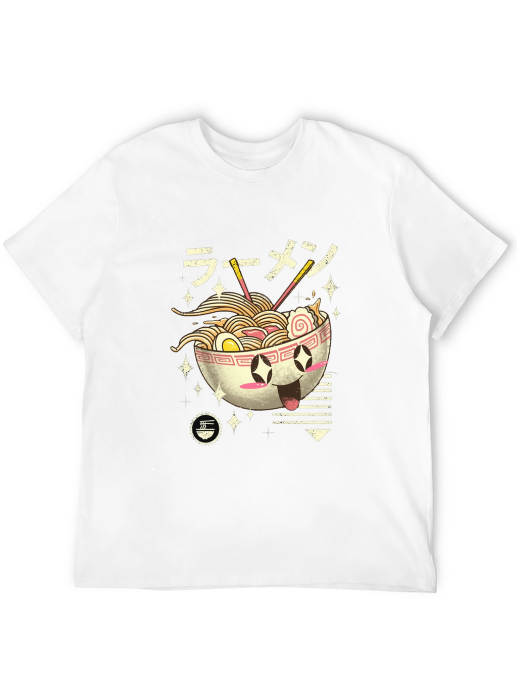 Ramen Lover Black T-Shirt - Kawaii Noodle Bowl Design
