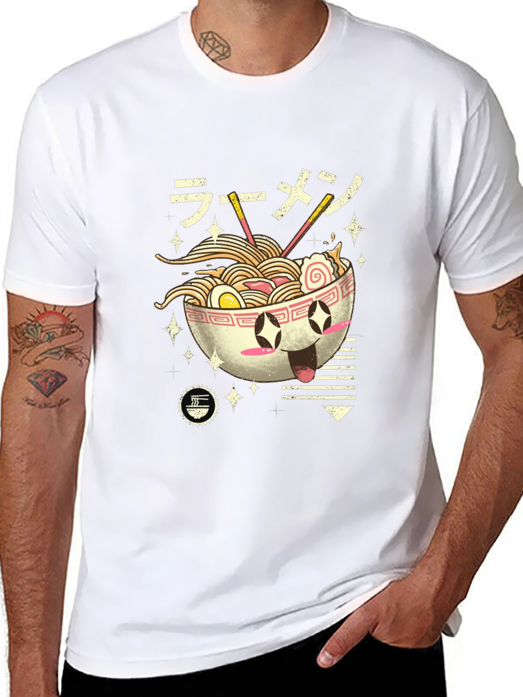 Ramen Lover Black T-Shirt - Kawaii Noodle Bowl Design