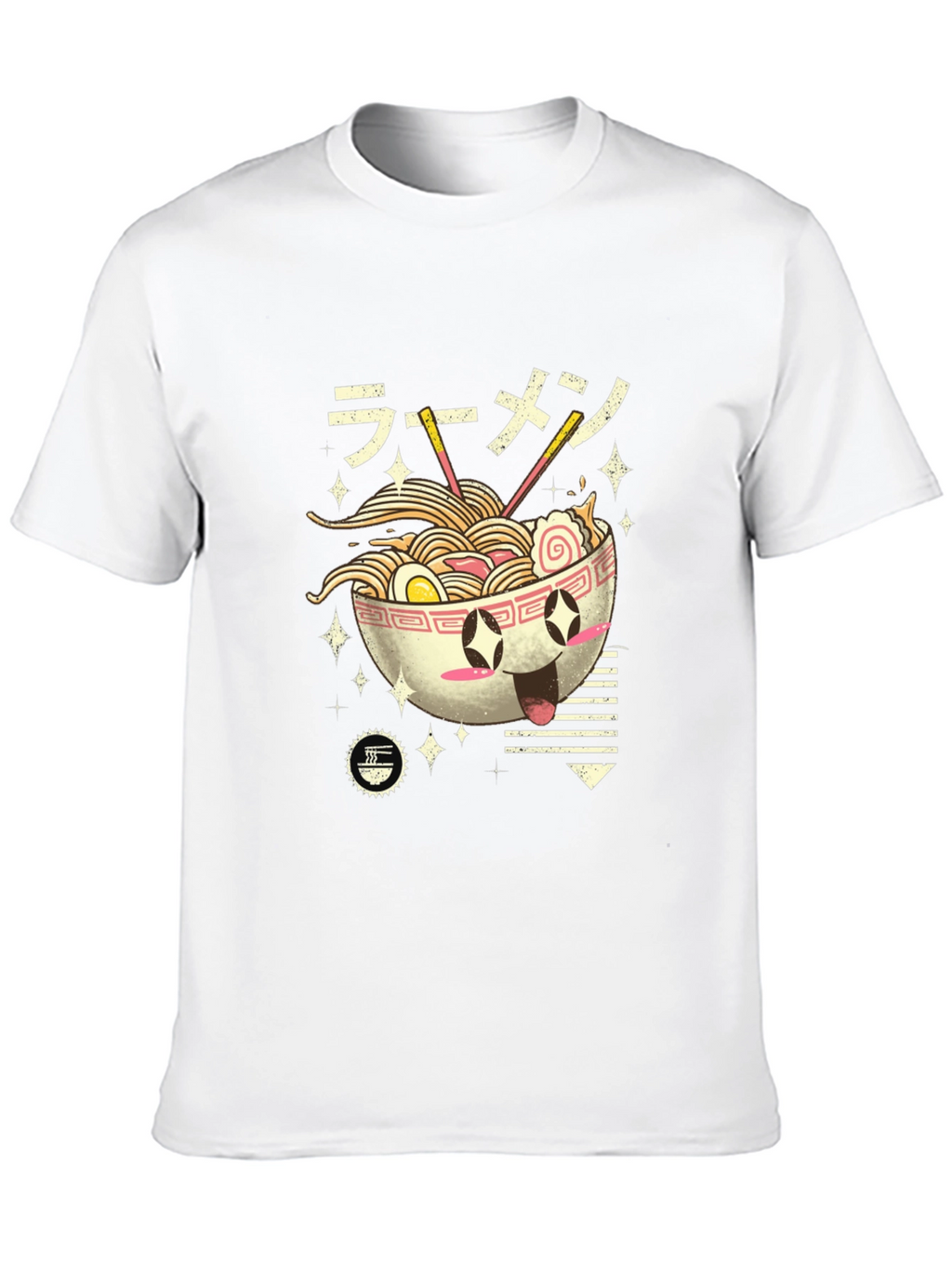 Ramen Lover Black T-Shirt - Kawaii Noodle Bowl Design