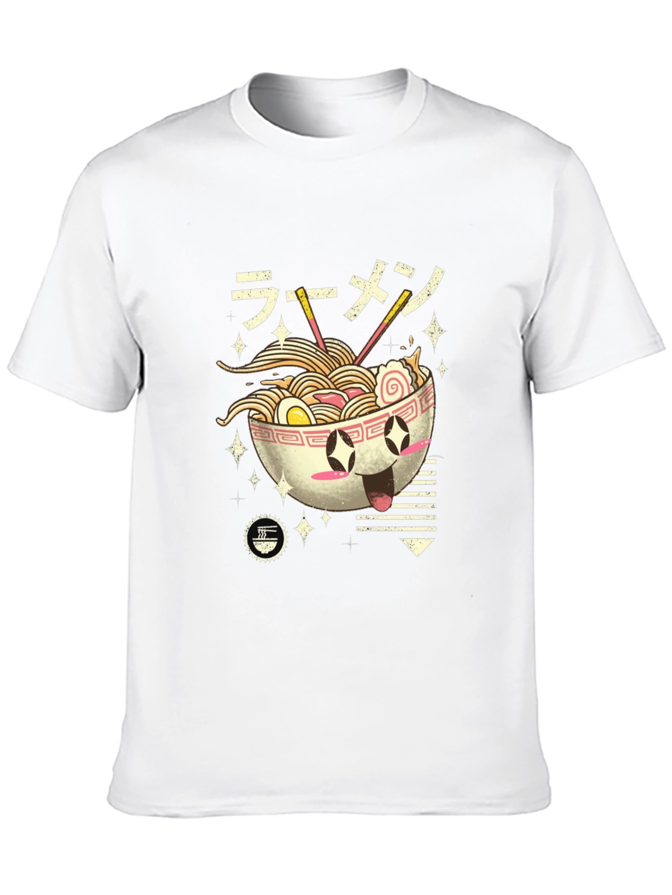 Ramen Lover Black T-Shirt - Kawaii Noodle Bowl Design