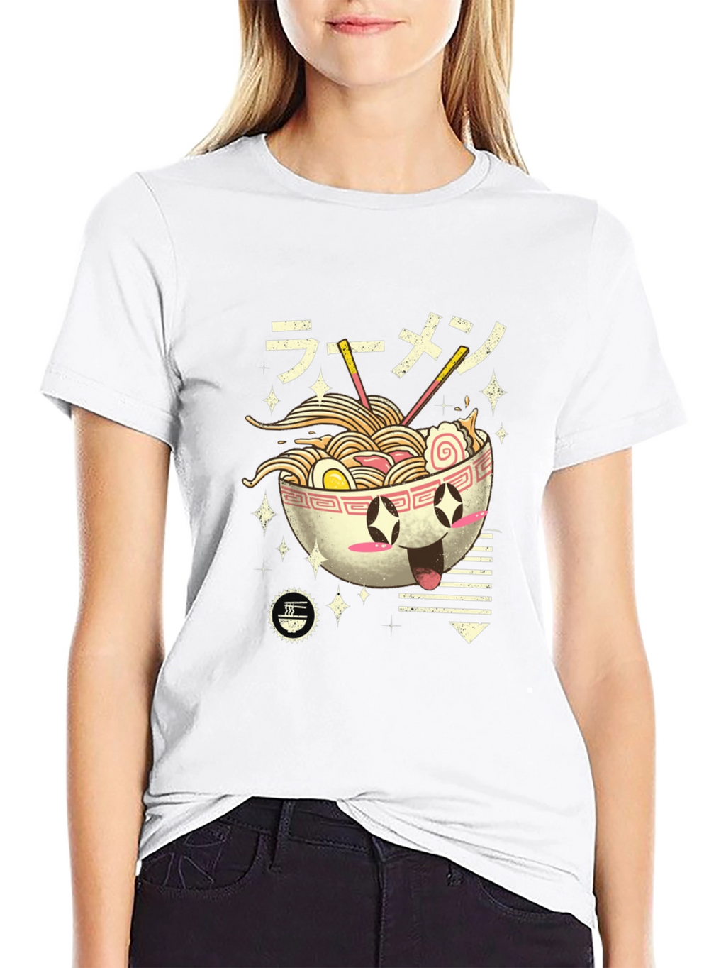 Ramen Lover Black T-Shirt - Kawaii Noodle Bowl Design