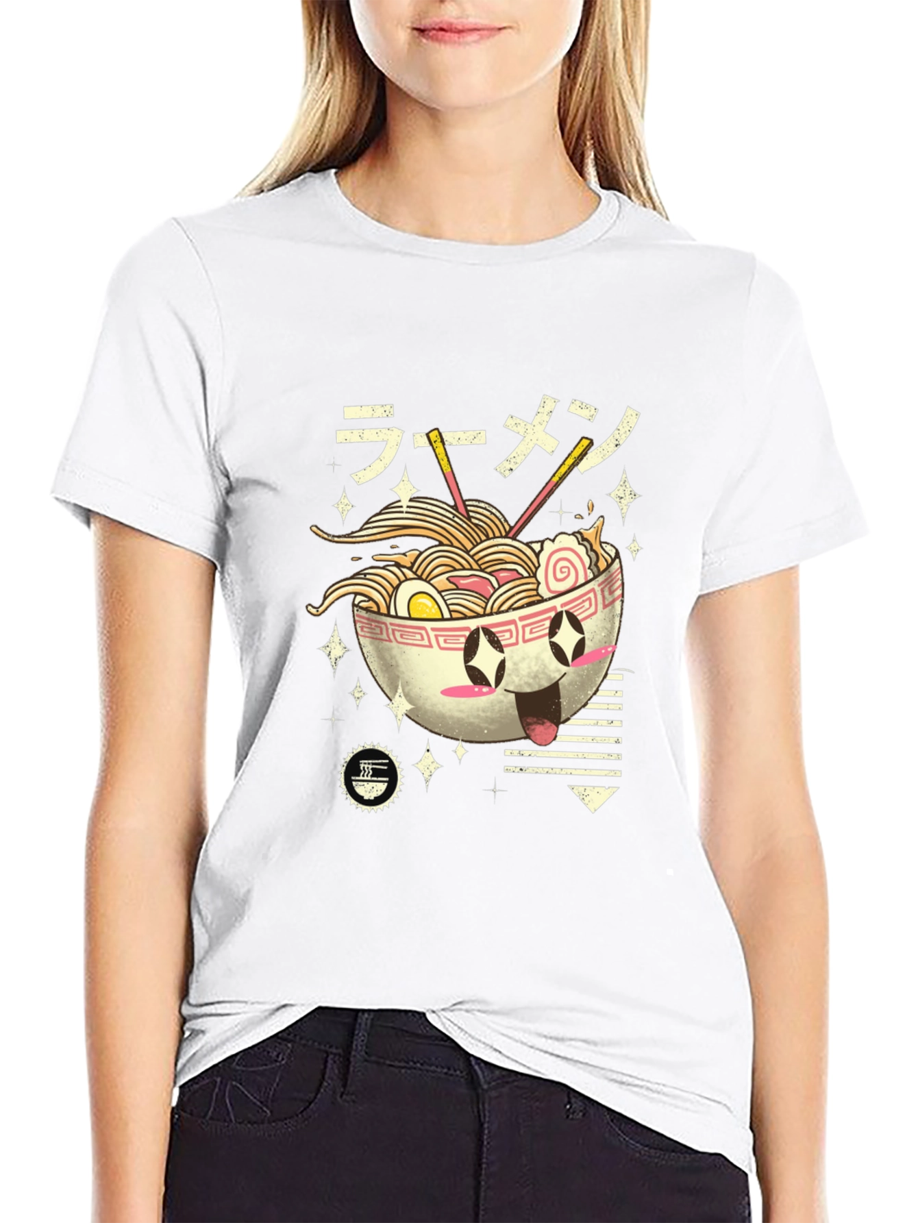 Ramen Lover Black T-Shirt - Kawaii Noodle Bowl Design