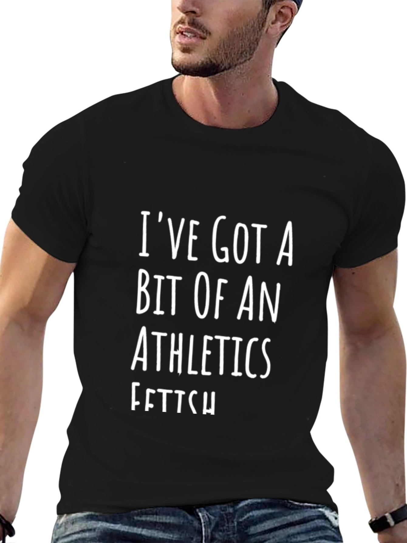 Athletics Fetish Graphic Tee - Black Cotton T-Shirt