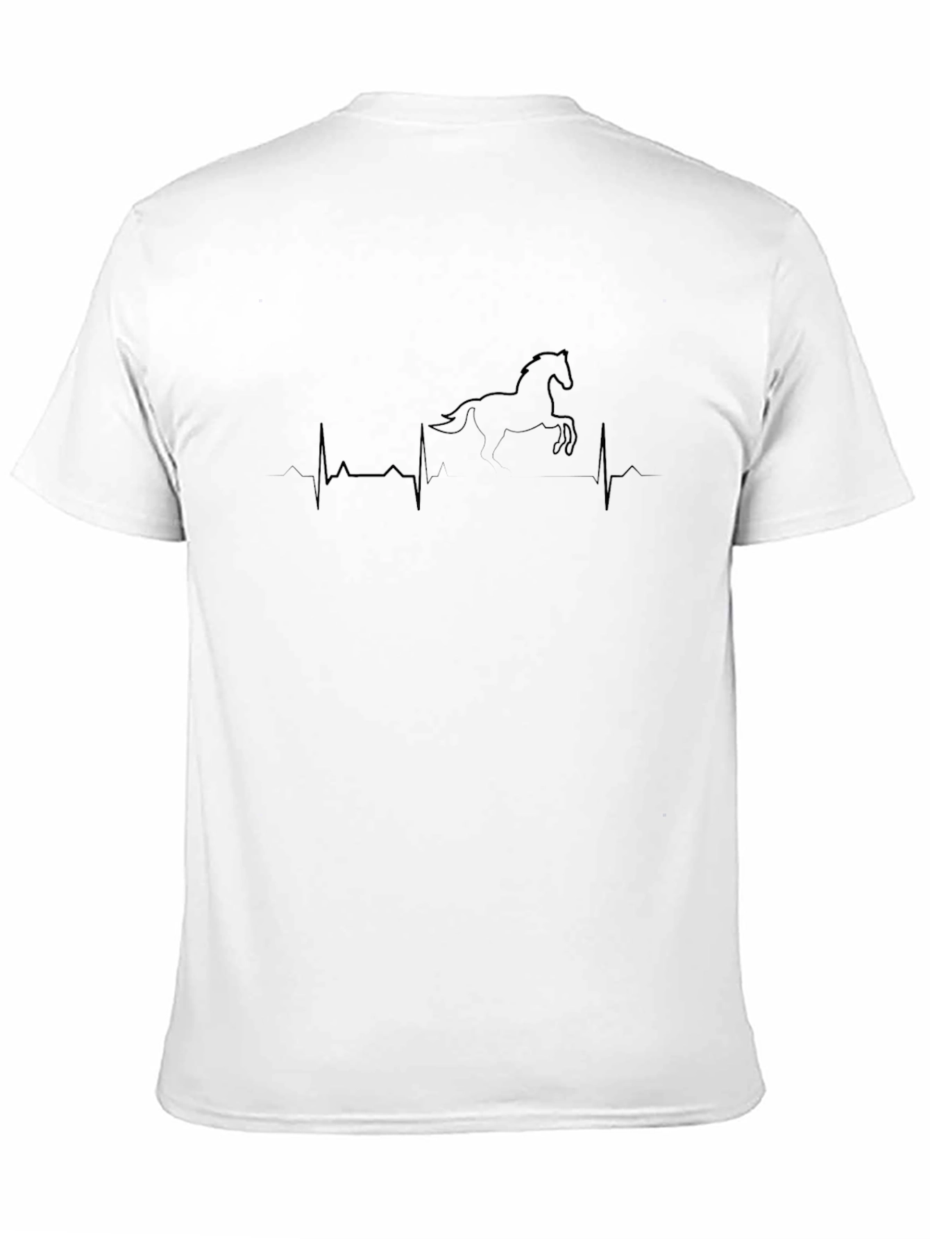 Horse Heartbeat Graphic Tee - Black Cotton T-Shirt