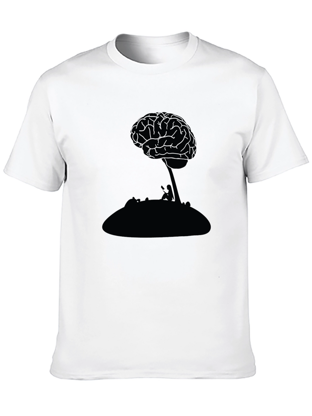Brain Tree Graphic Tee - Unique Silhouette Design