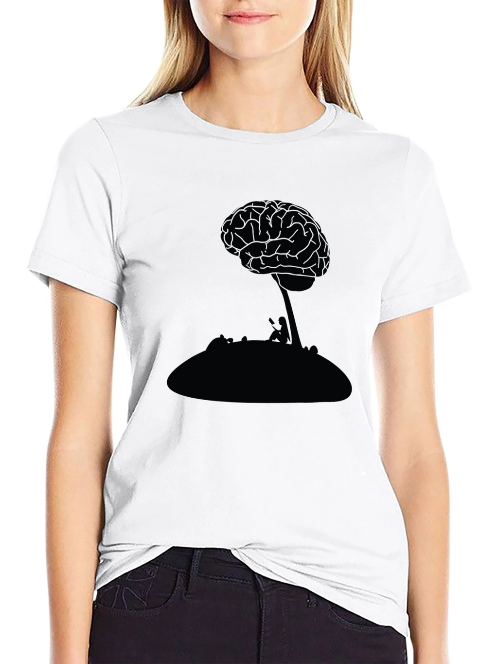 Brain Tree Graphic Tee - Unique Silhouette Design