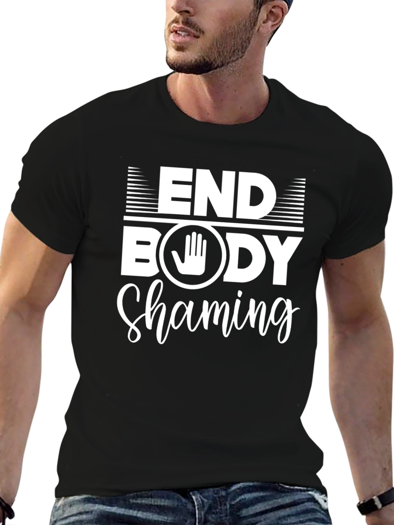 End Body Shaming Black Graphic T-Shirt