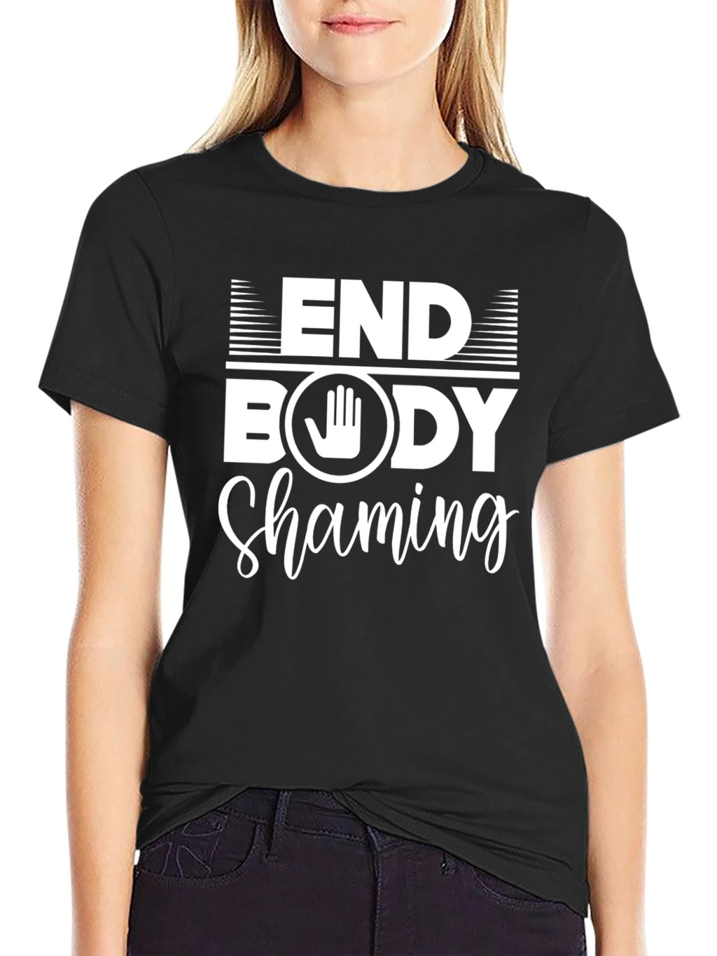 End Body Shaming Black Graphic T-Shirt