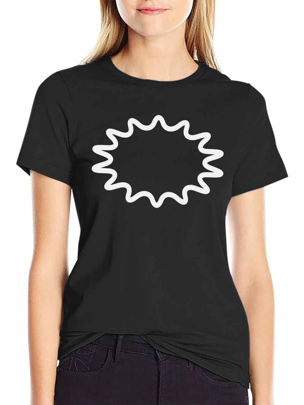 Mens Black T-Shirt with Burst Graphic