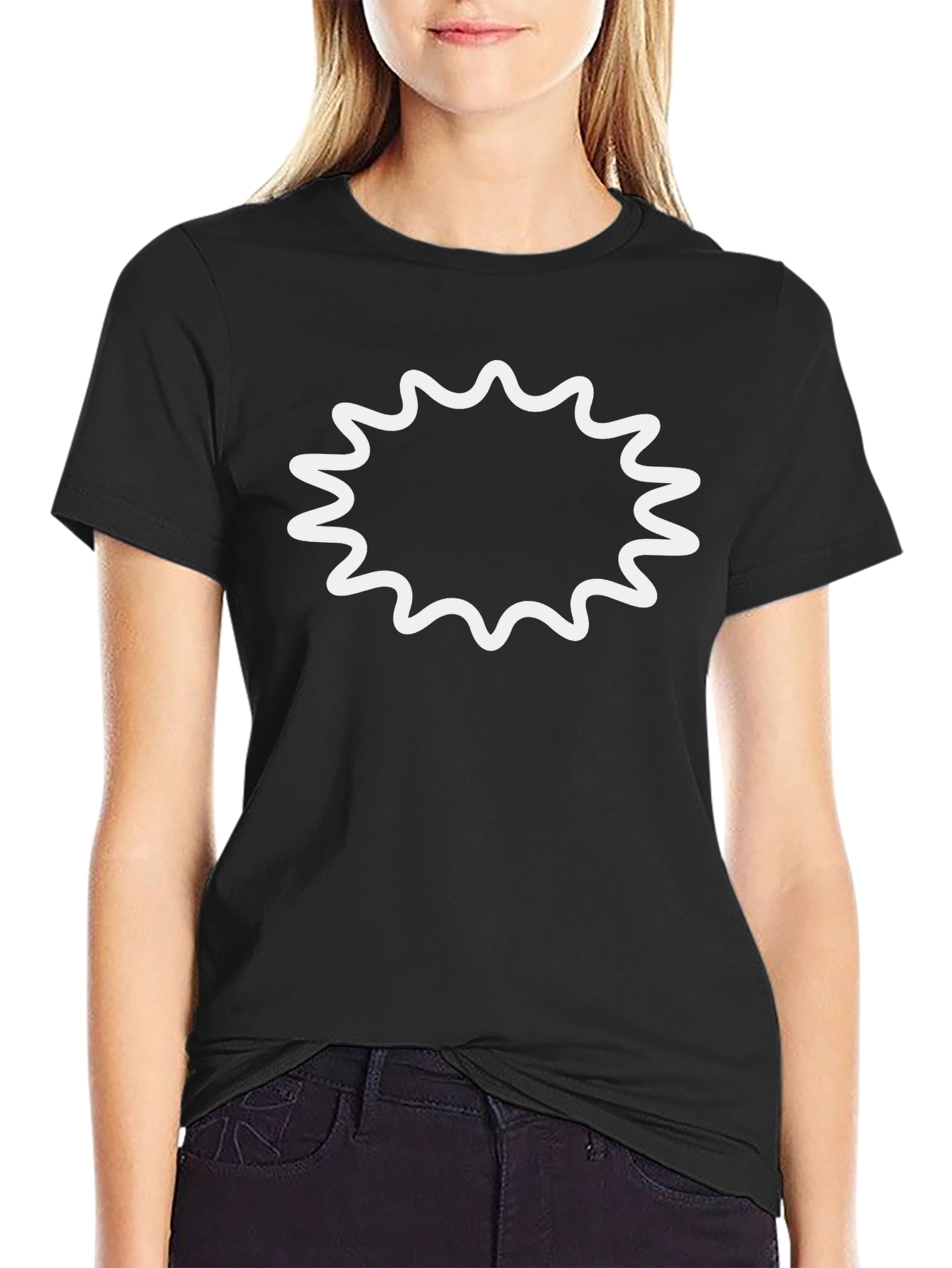 Mens Black T-Shirt with Burst Graphic