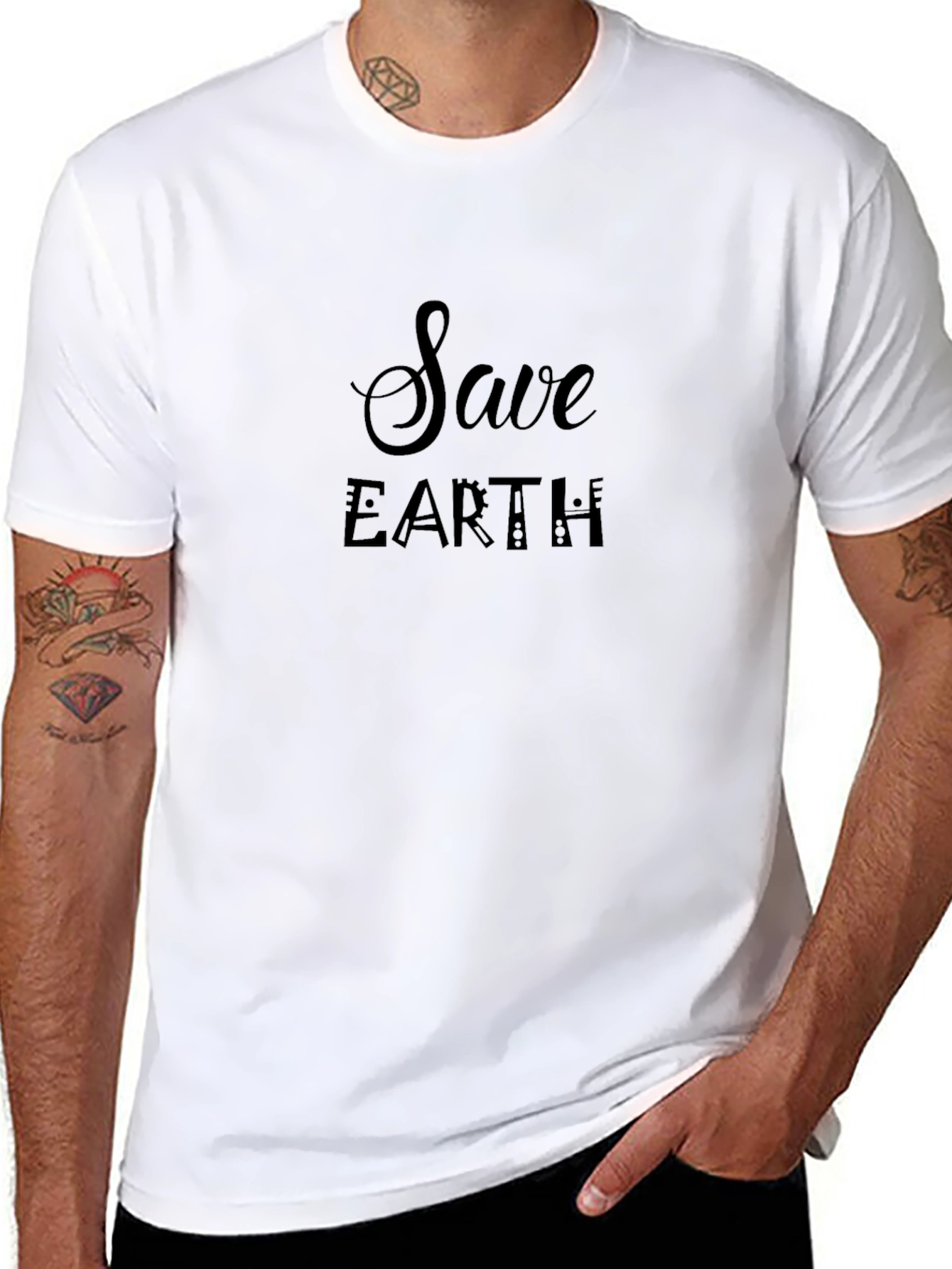 Save Earth Black Graphic Tee