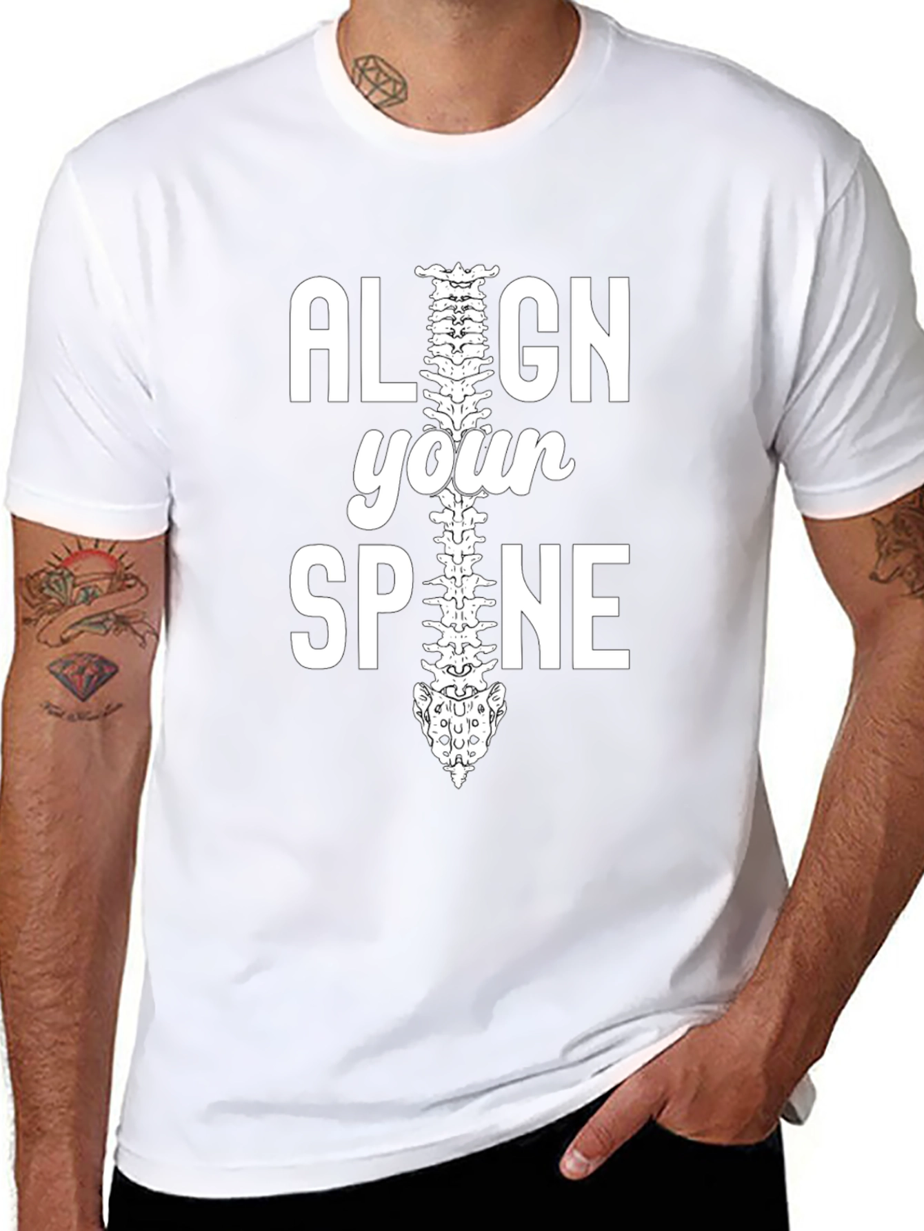 Align Your Spine Graphic T-Shirt - Chiropractor Gift