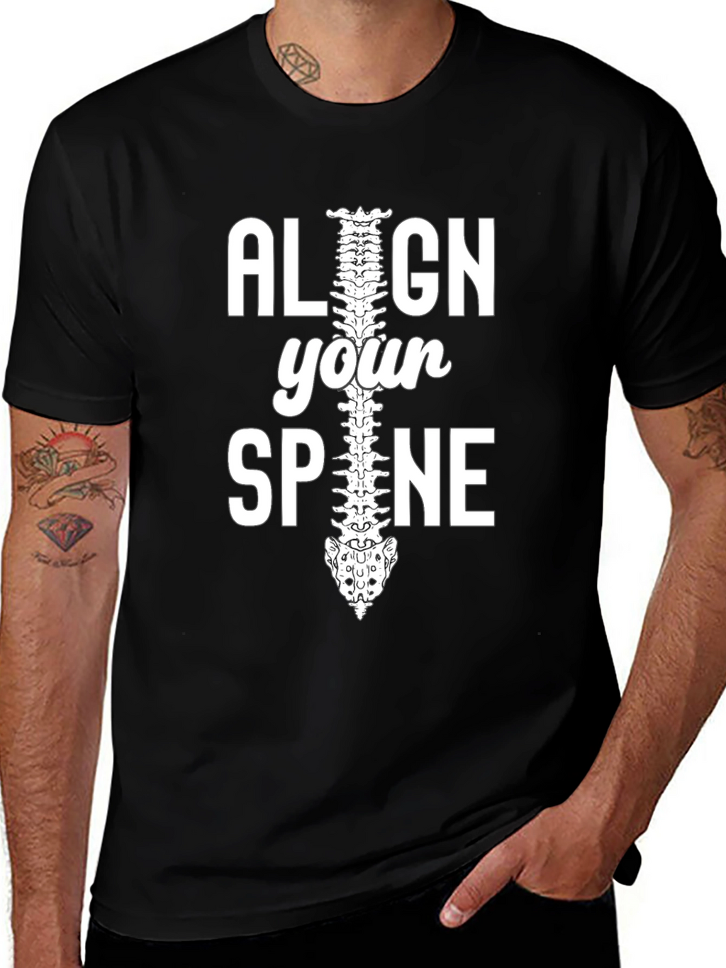Align Your Spine Graphic T-Shirt - Chiropractor Gift
