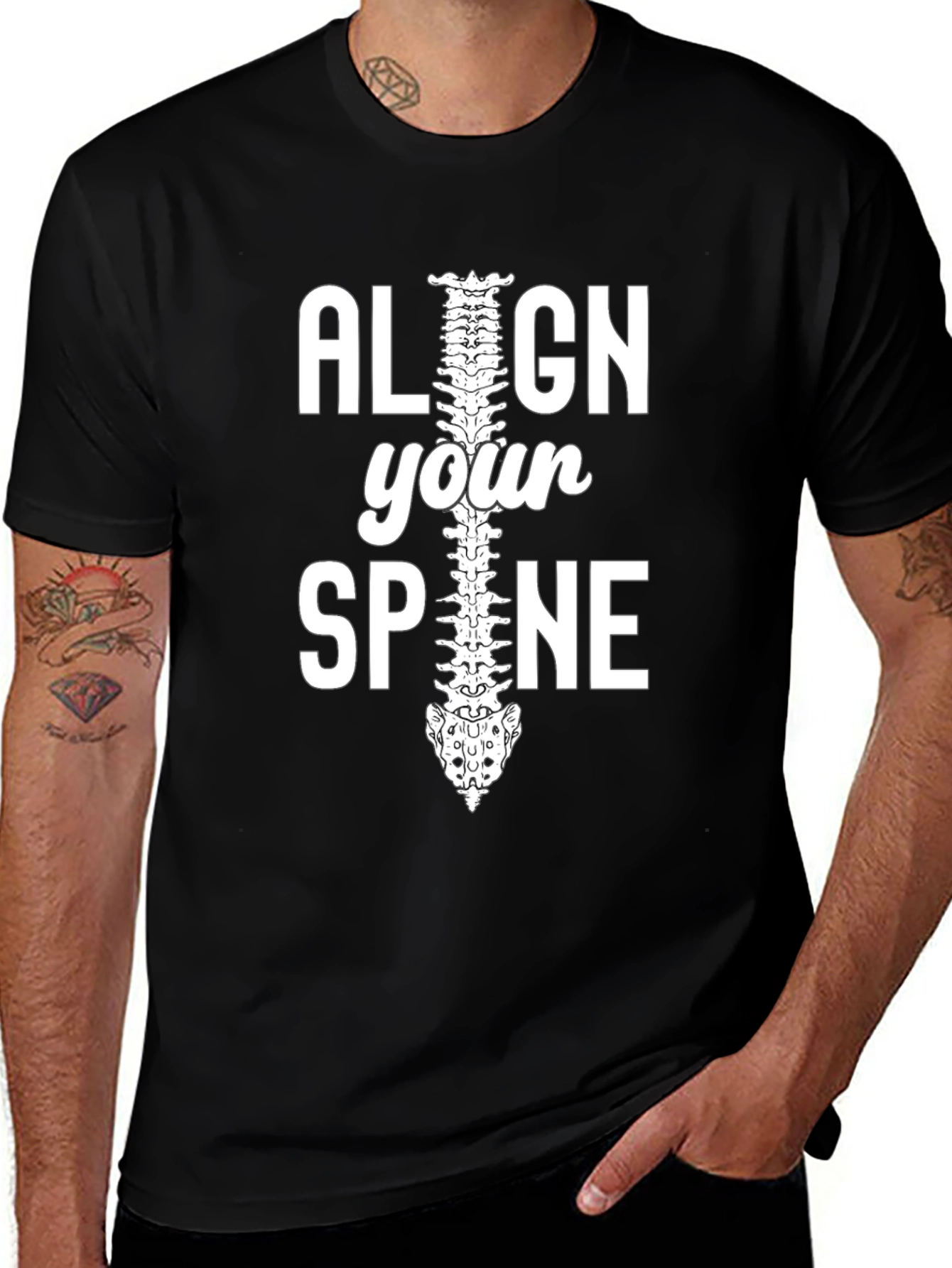 Align Your Spine Graphic T-Shirt - Chiropractor Gift
