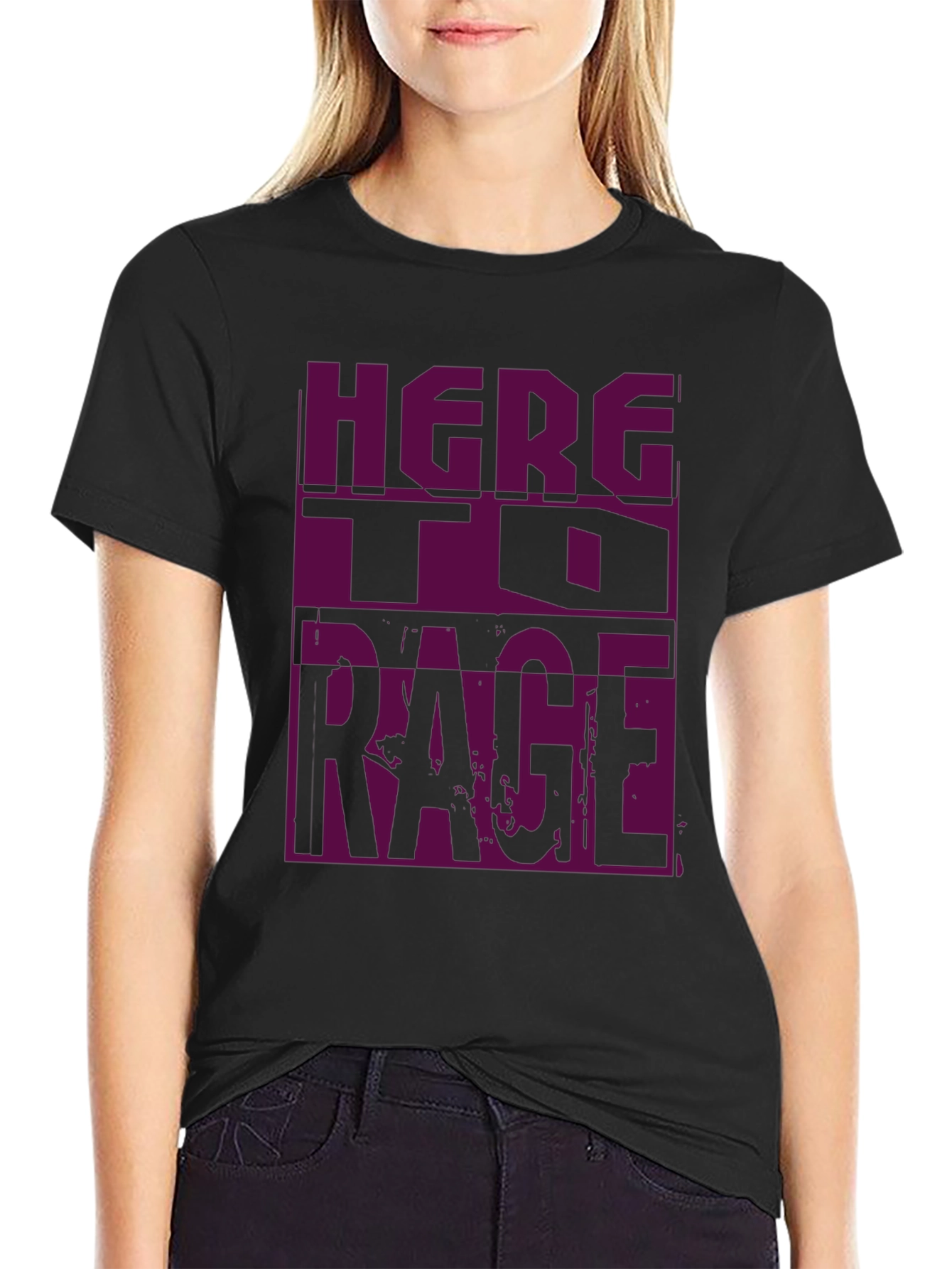 Here to Rage Black Graphic Tee