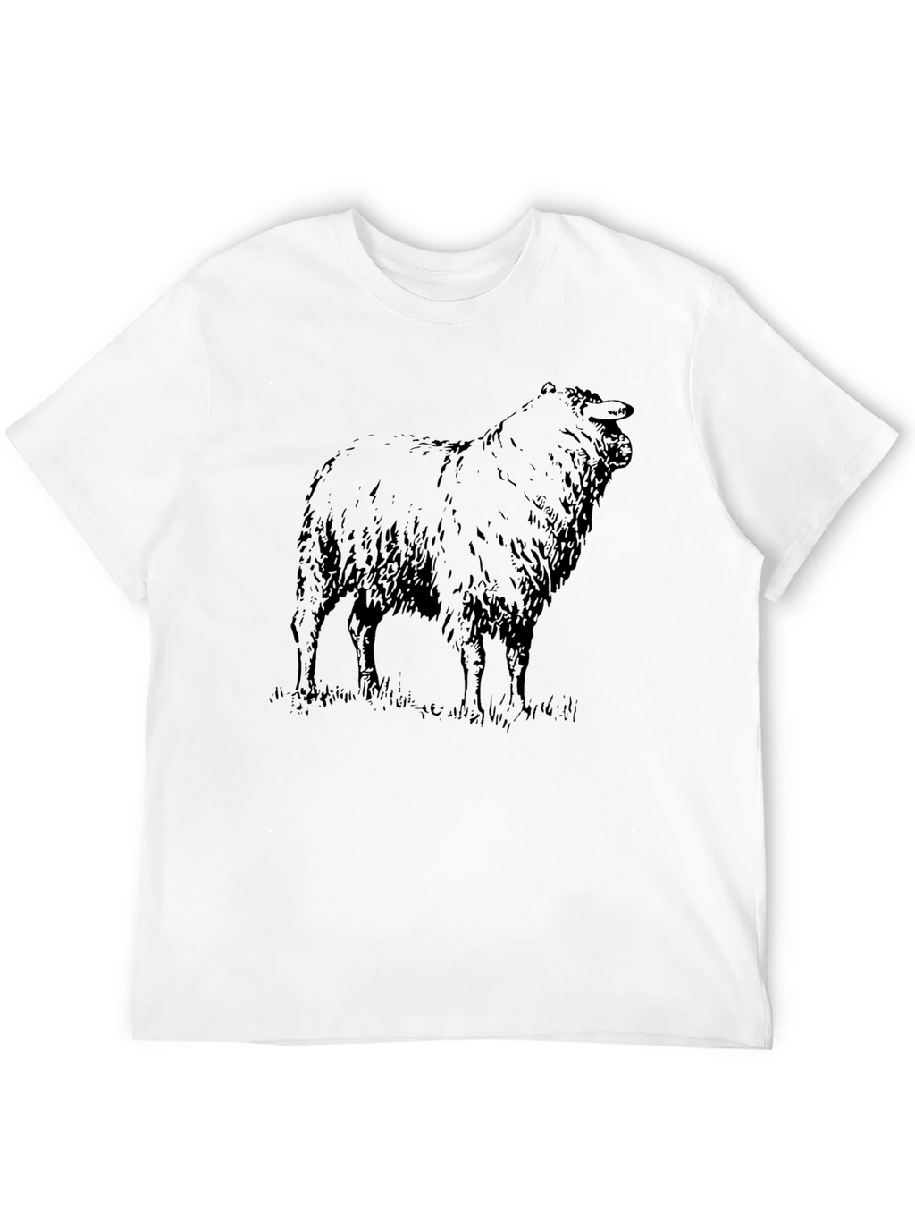 Sheep Graphic Tee - Black Cotton T-Shirt