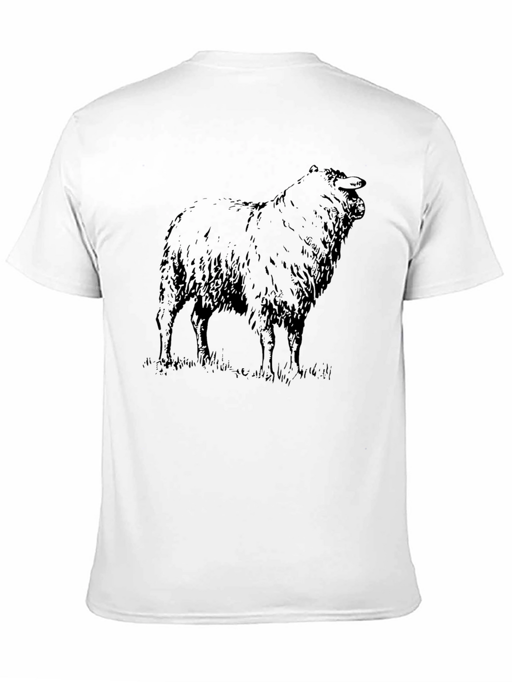 Sheep Graphic Tee - Black Cotton T-Shirt