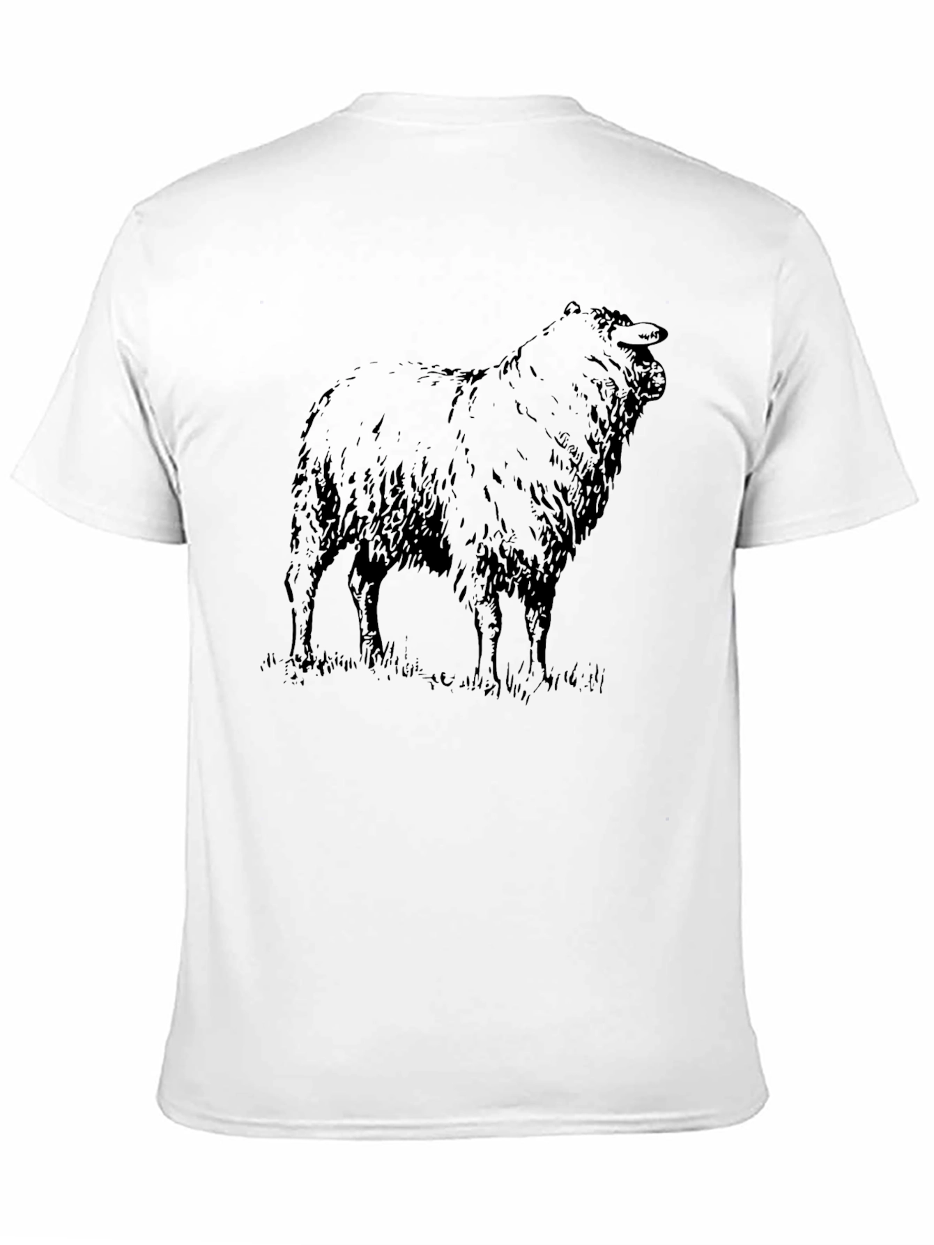 Sheep Graphic Tee - Black Cotton T-Shirt