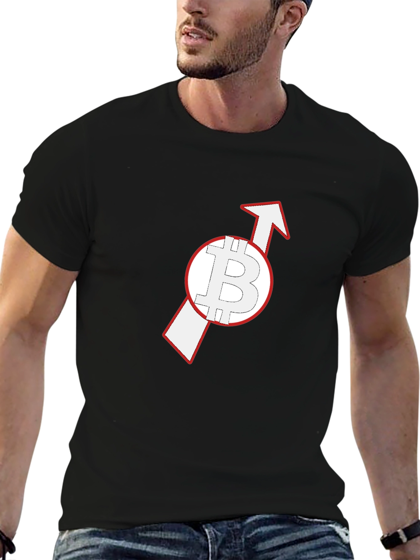 Bitcoin Upward Arrow Black T-Shirt