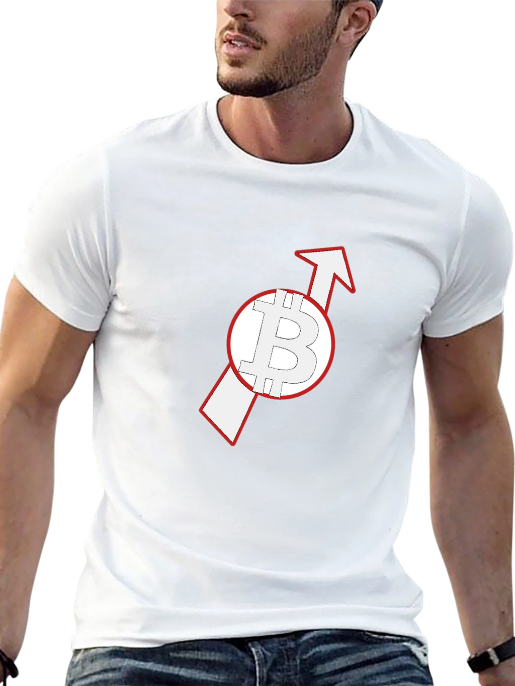 Bitcoin Upward Arrow Black T-Shirt