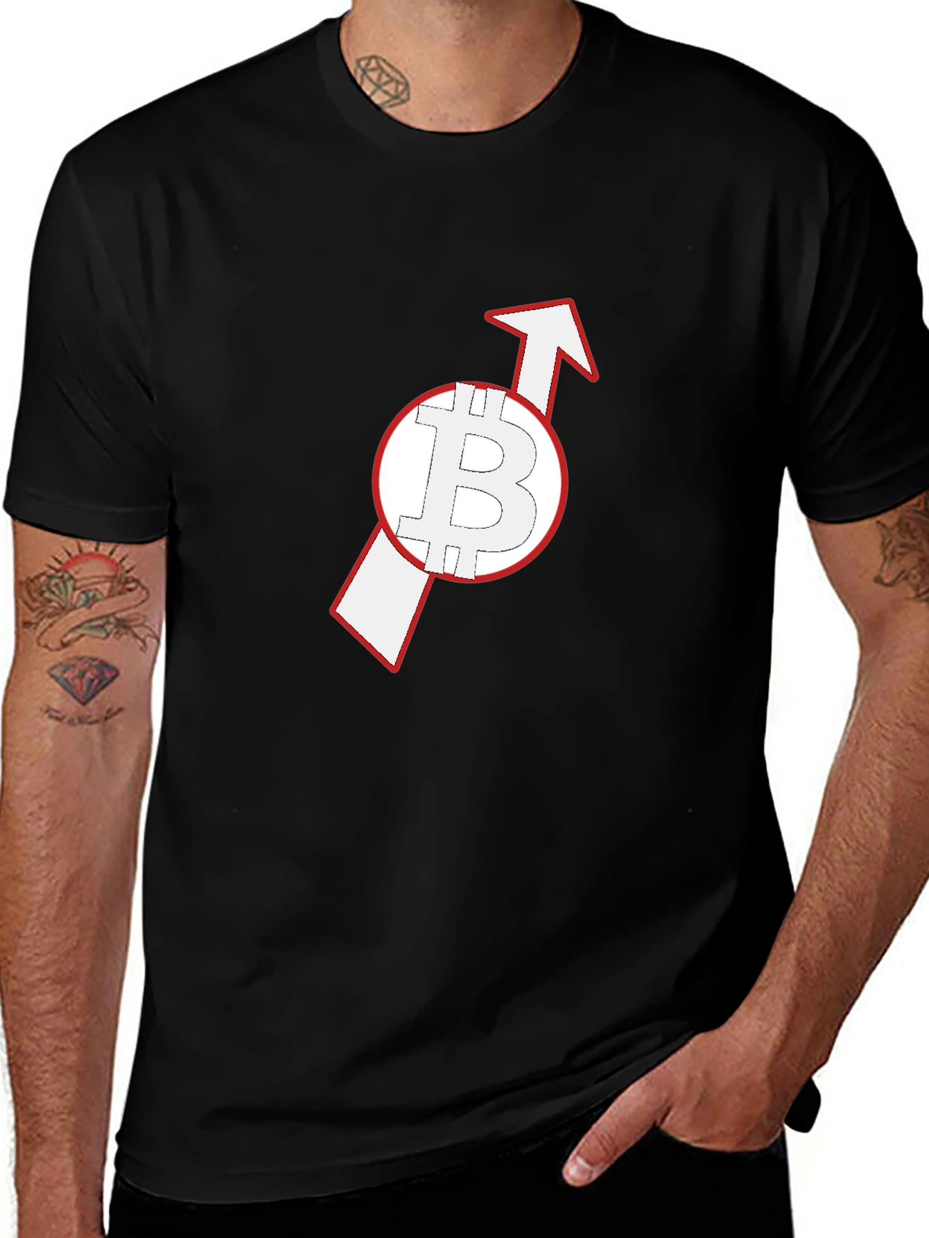 Bitcoin Upward Arrow Black T-Shirt