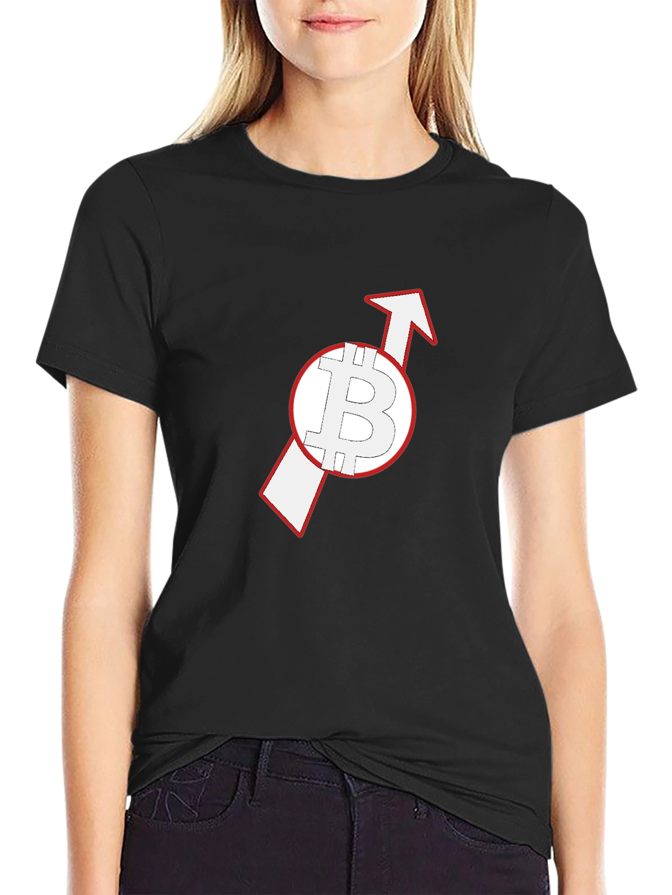 Bitcoin Upward Arrow Black T-Shirt