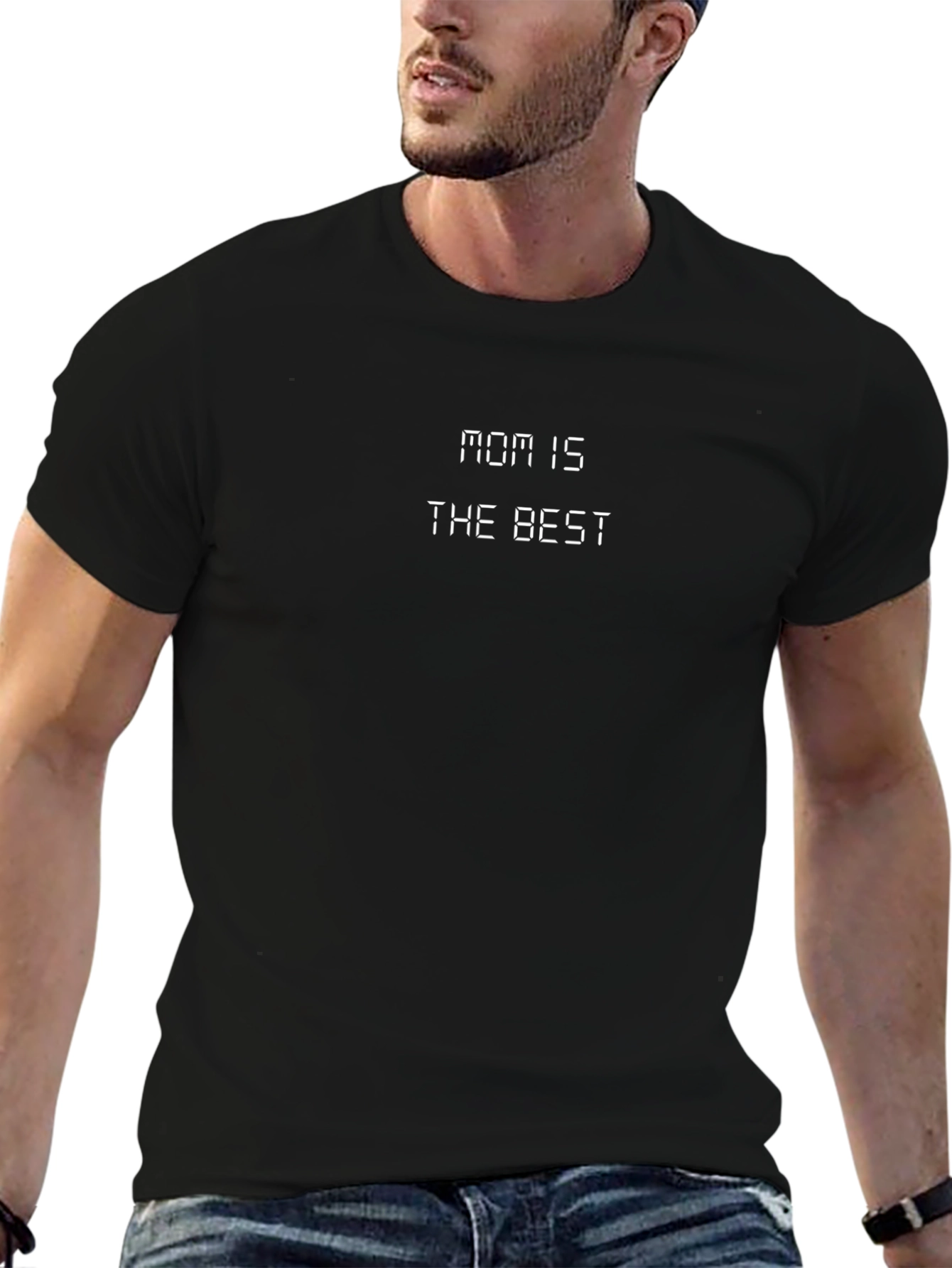 Mom Is The Best T-Shirt - Black Crew Neck