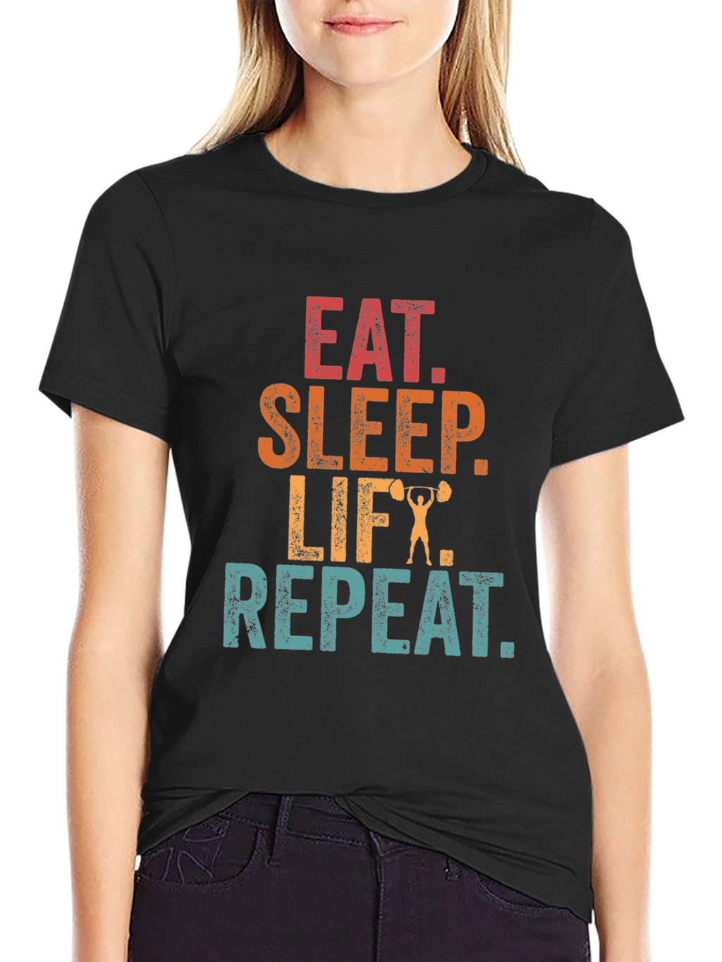 Eat Sleep Lift Repeat Graphic T-Shirt